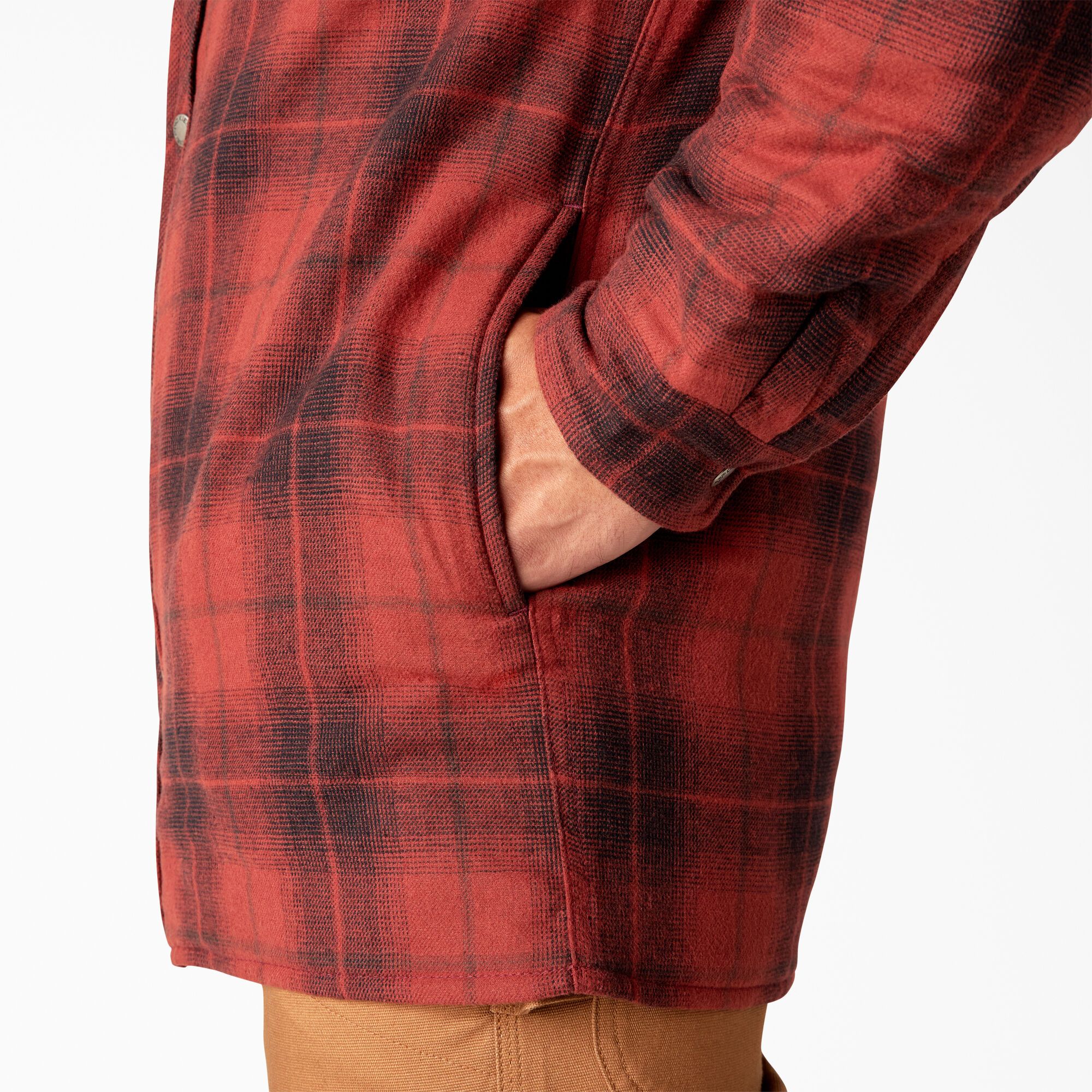 Water Repellent Flannel Hooded Shirt Jacket