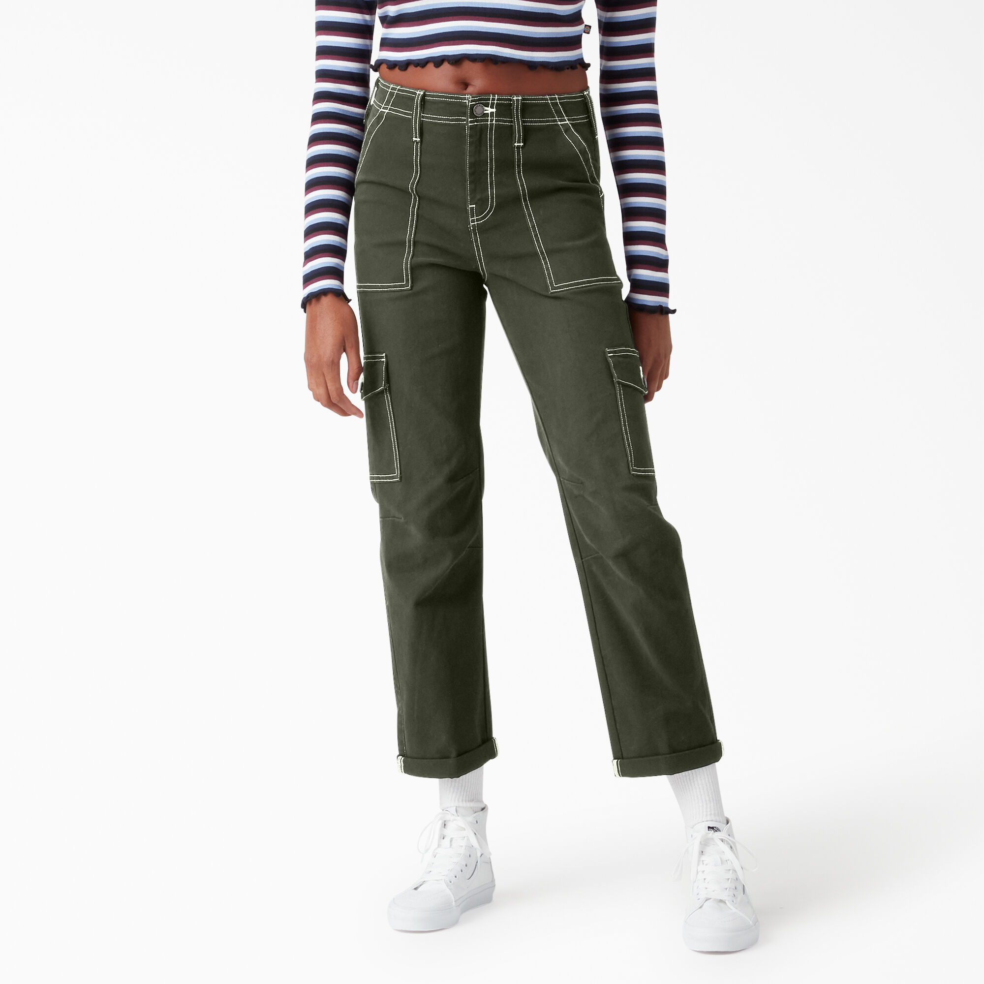 Women's Skinny Fit Cuffed Cargo Pants