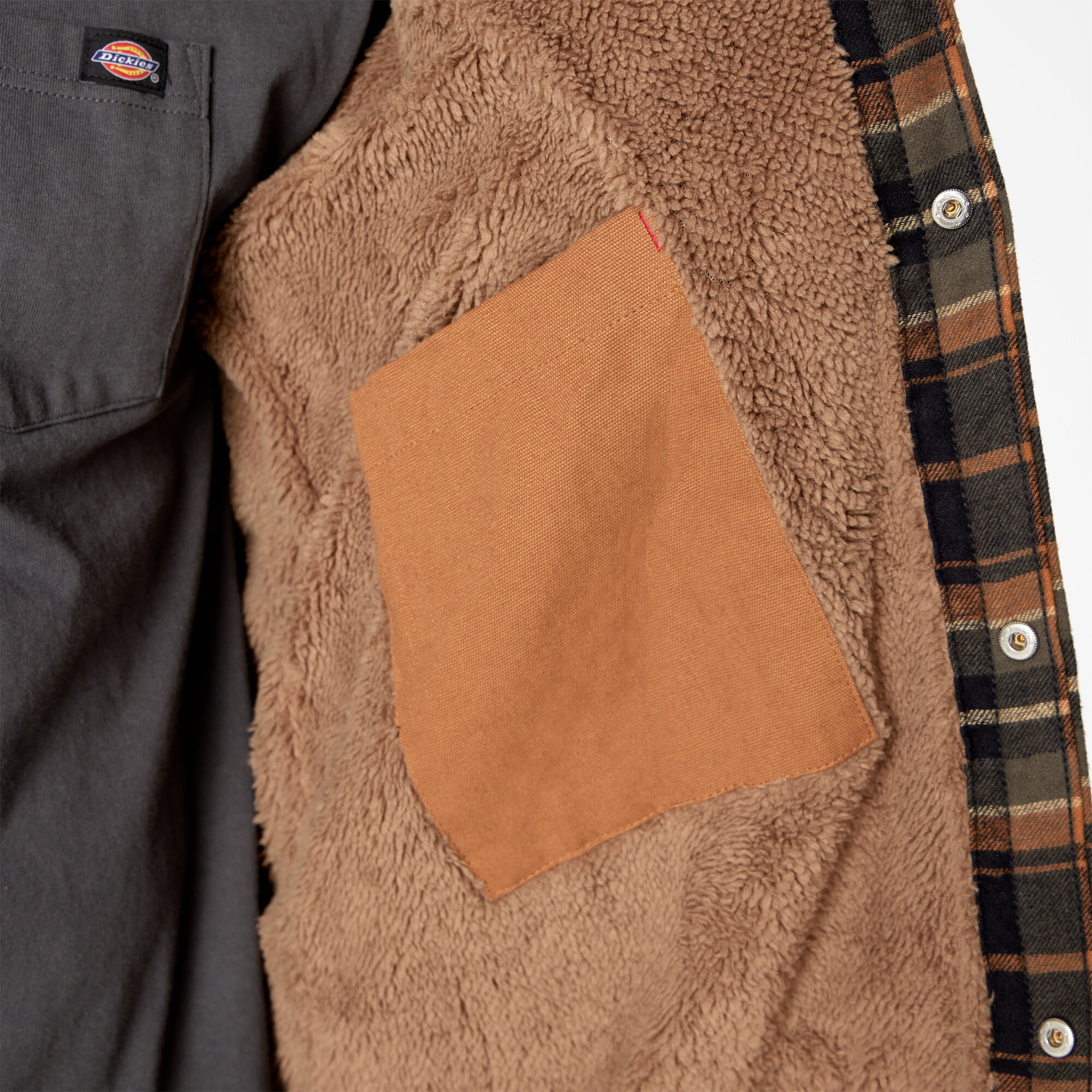 Water Repellent Fleece-Lined Flannel Shirt Jacket