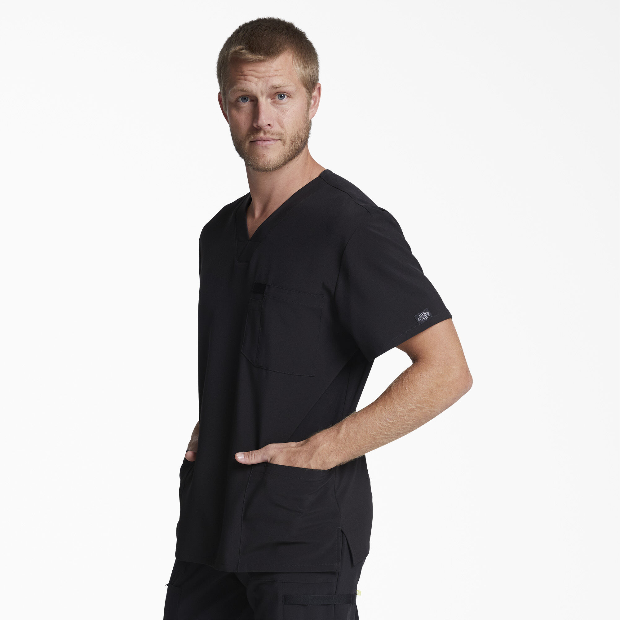 Men's EDS Essentials V-Neck Scrub Top with Patch Pockets