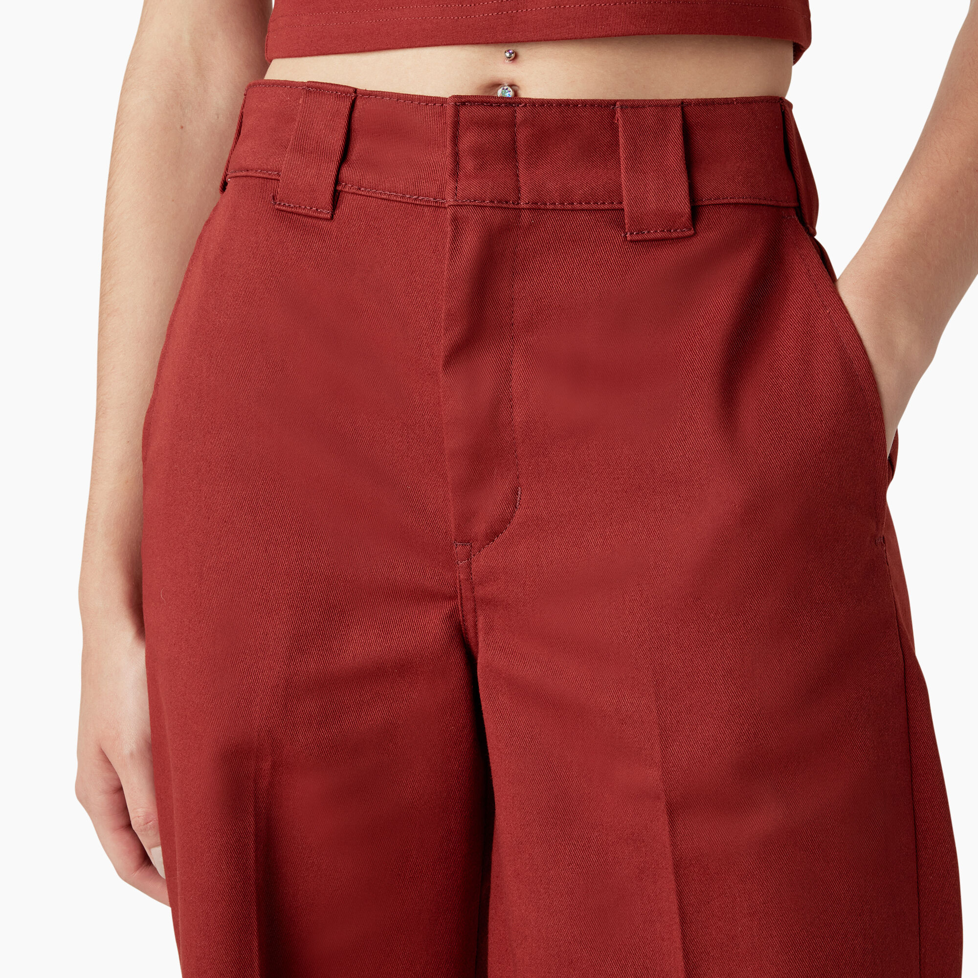 Women's Regular Fit Wide Leg Work Pants