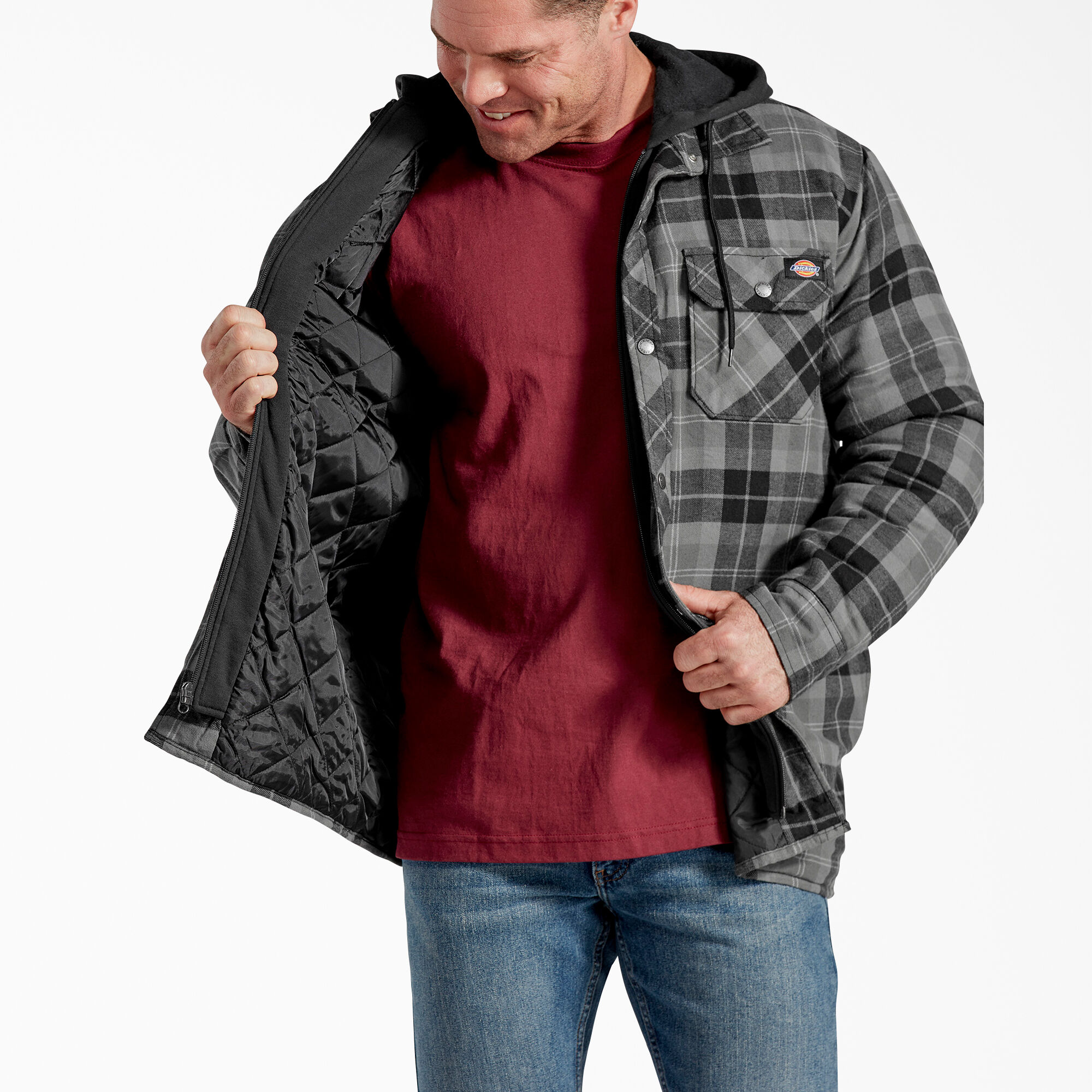 Flannel Hooded Shirt Jacket