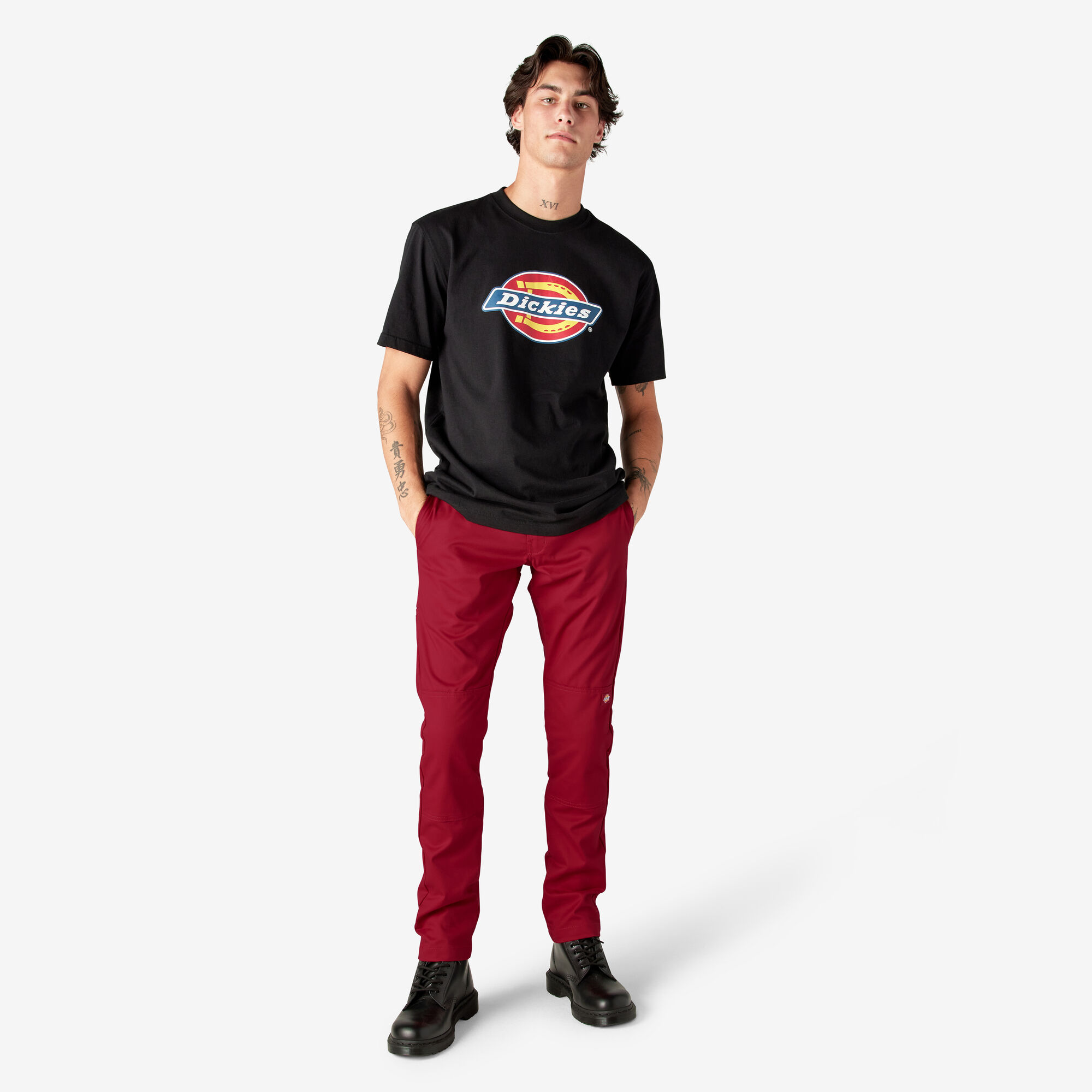 Skinny Fit Double Knee Work Pants