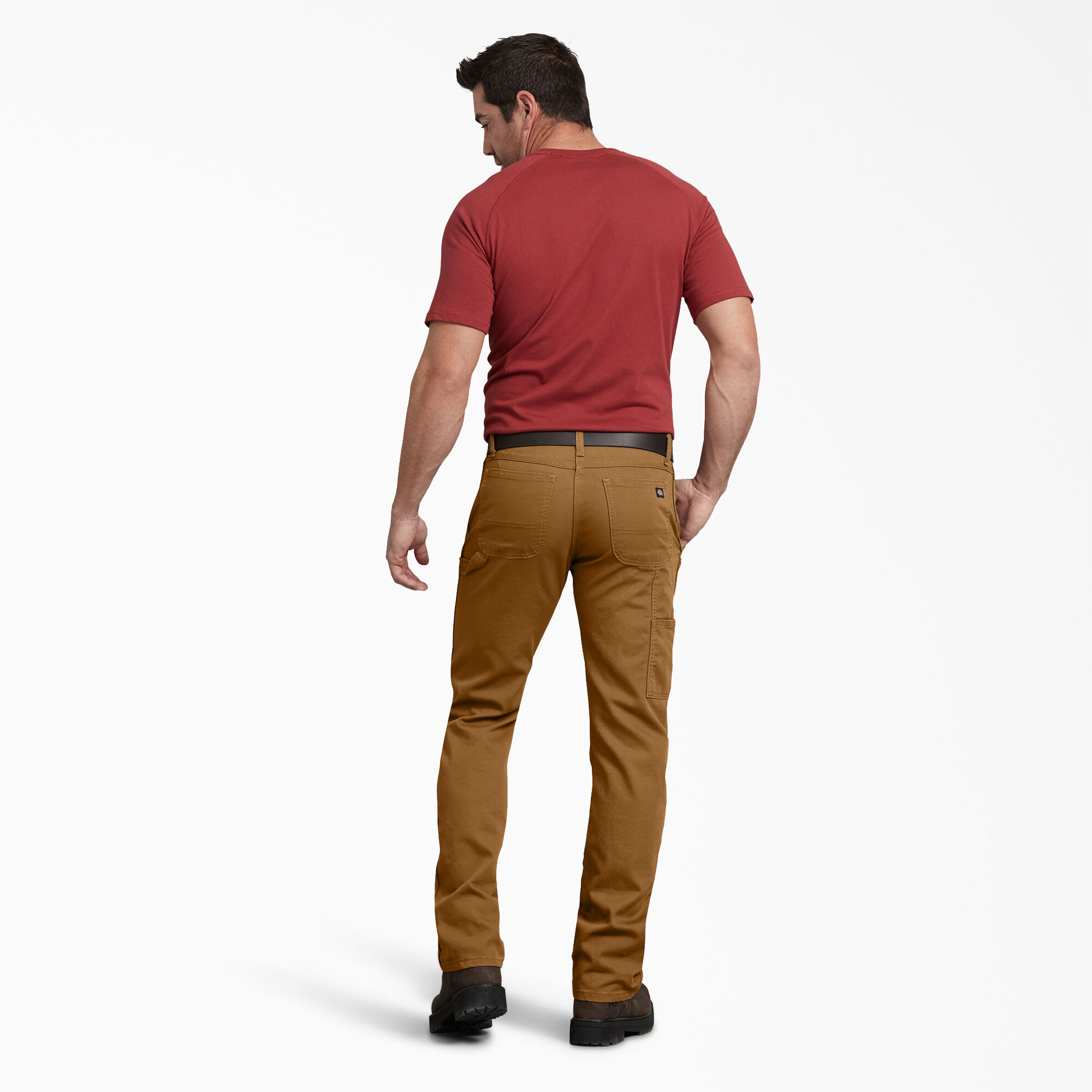 FLEX Regular Fit Duck Carpenter Pants, Stonewashed Brown Duck