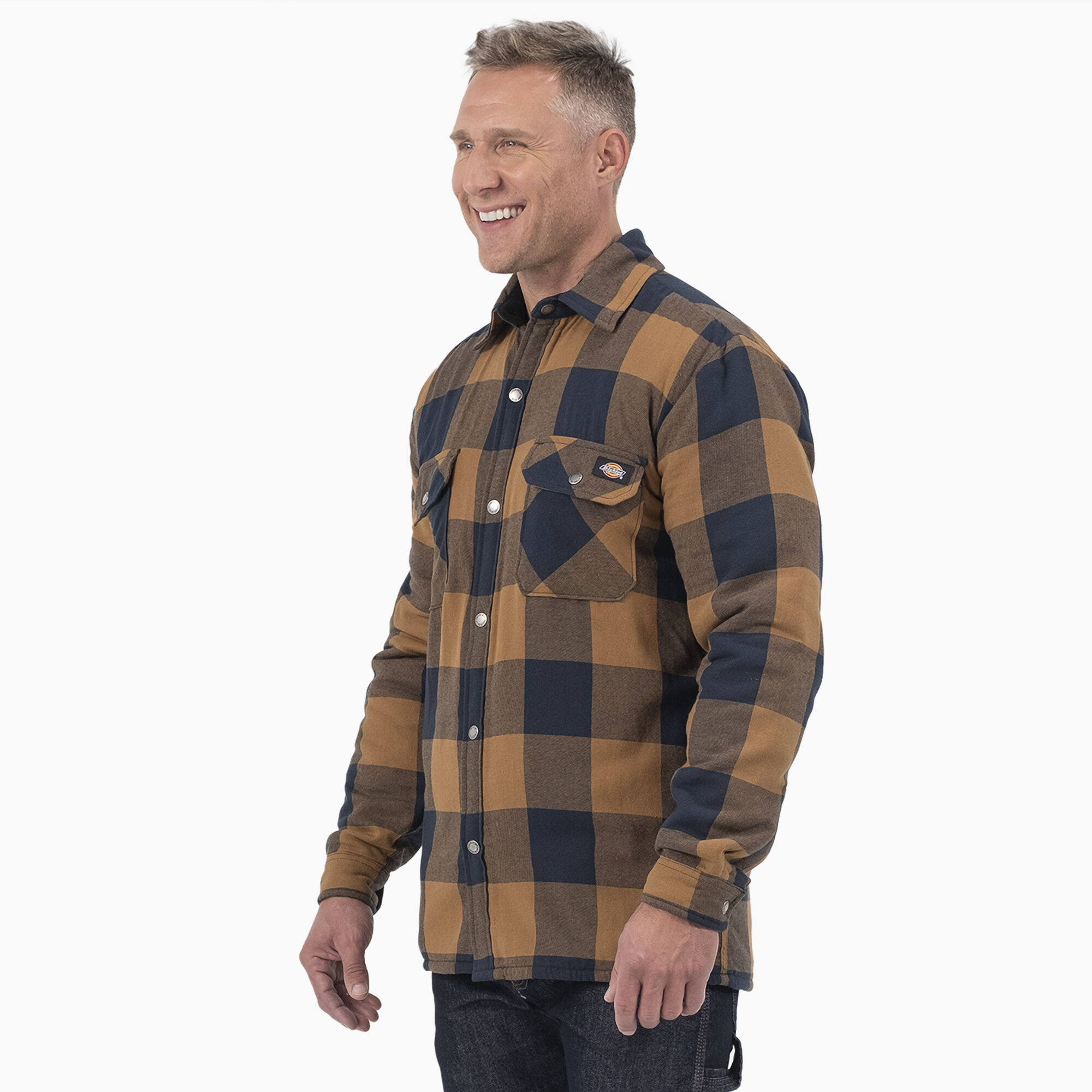 Water Repellent Fleece-Lined Flannel Shirt Jacket