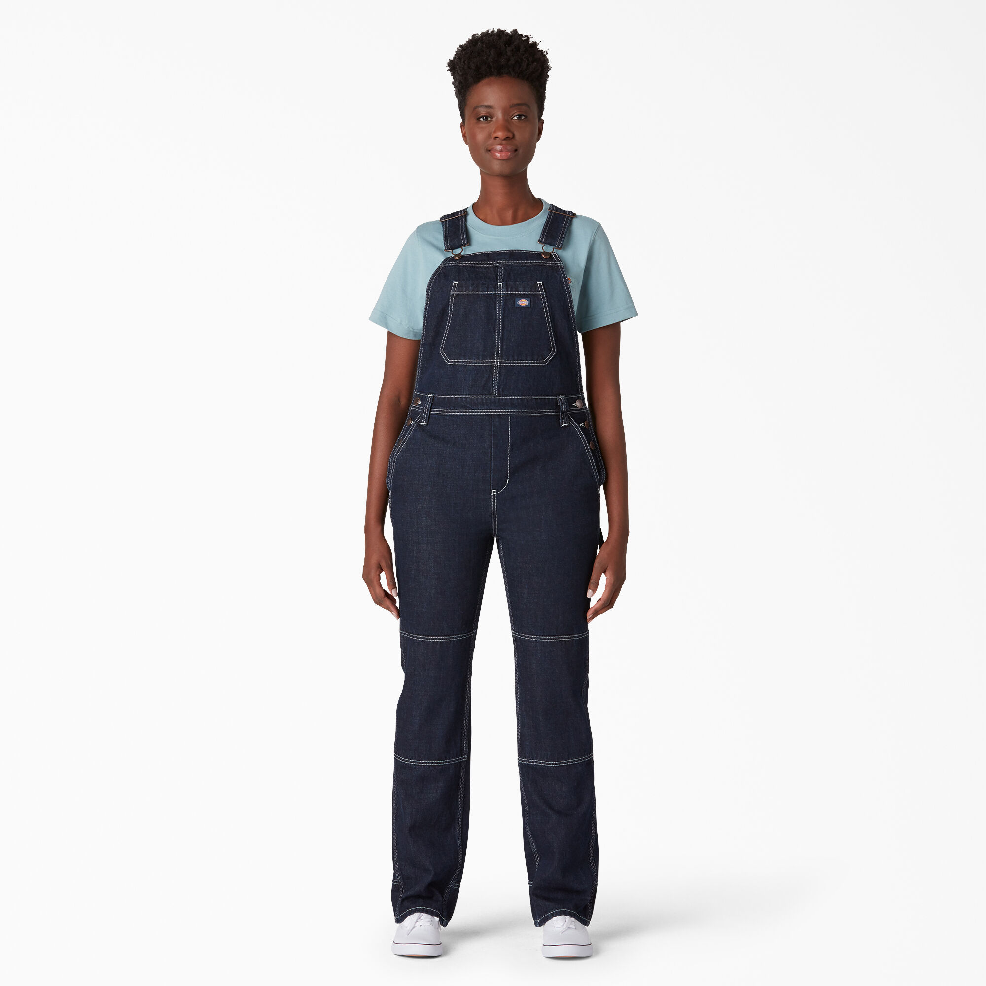 Women's Denim Double Knee Bib Overalls