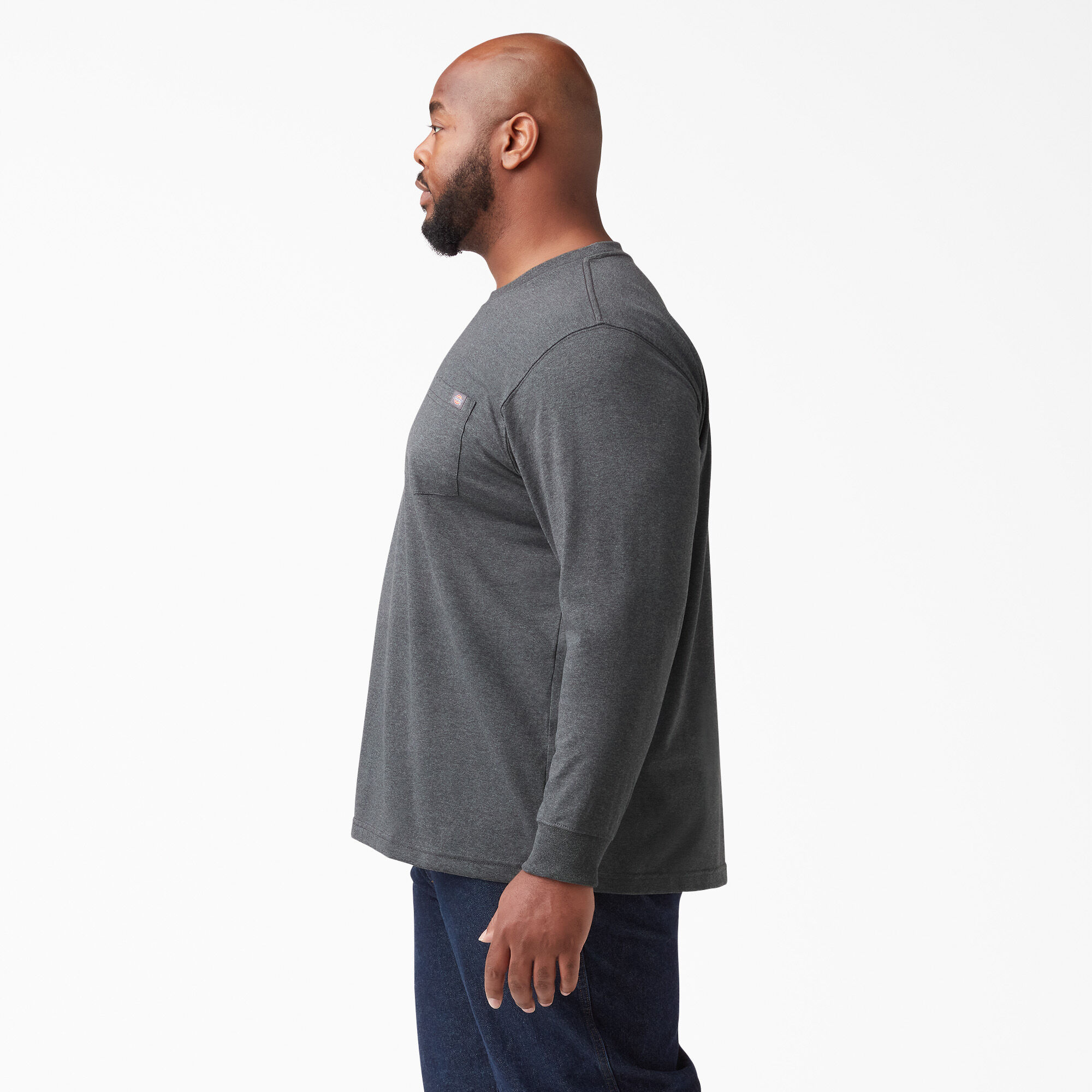 Heavyweight Heathered Long Sleeve Pocket T-Shirt
