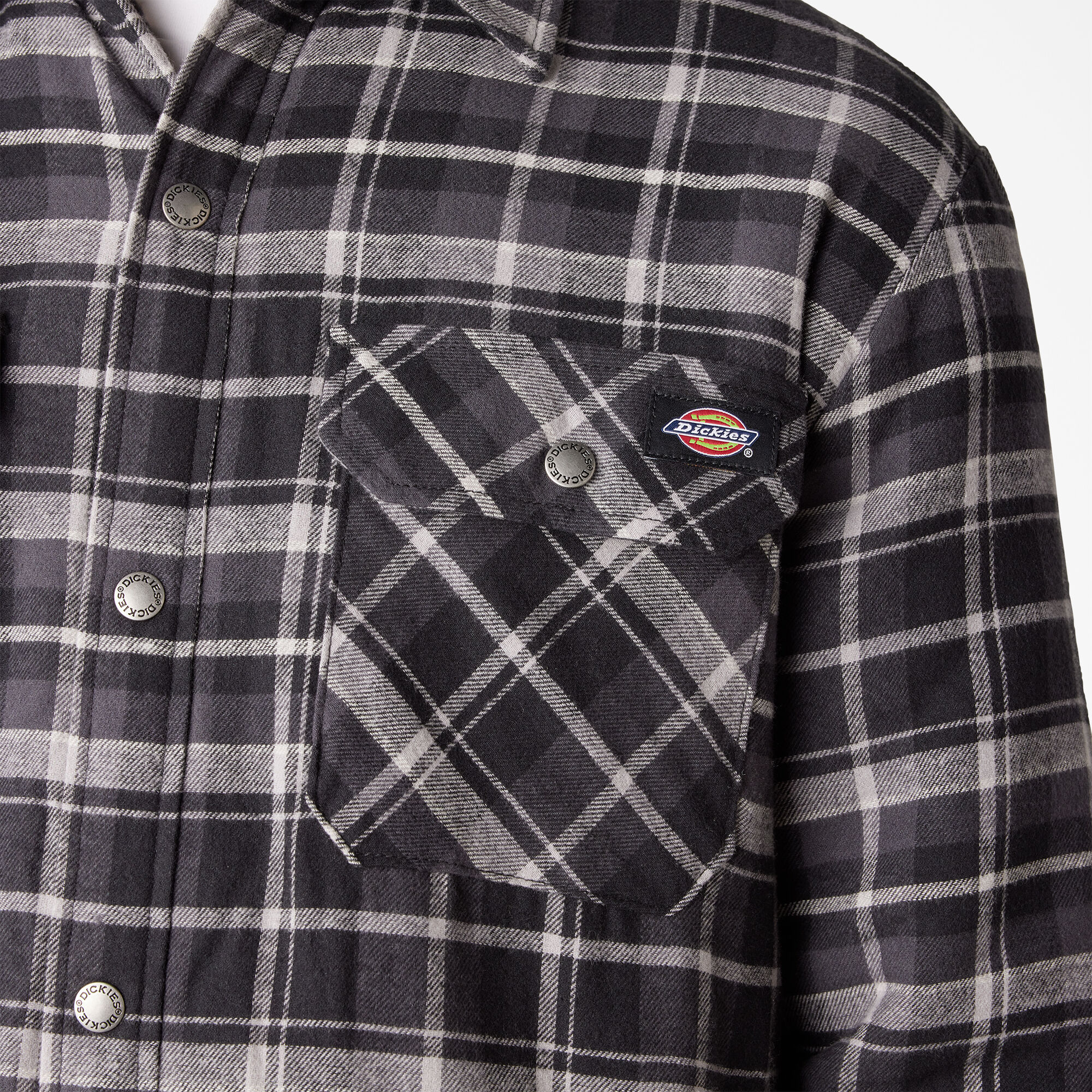 Water Repellent Fleece-Lined Flannel Shirt Jacket