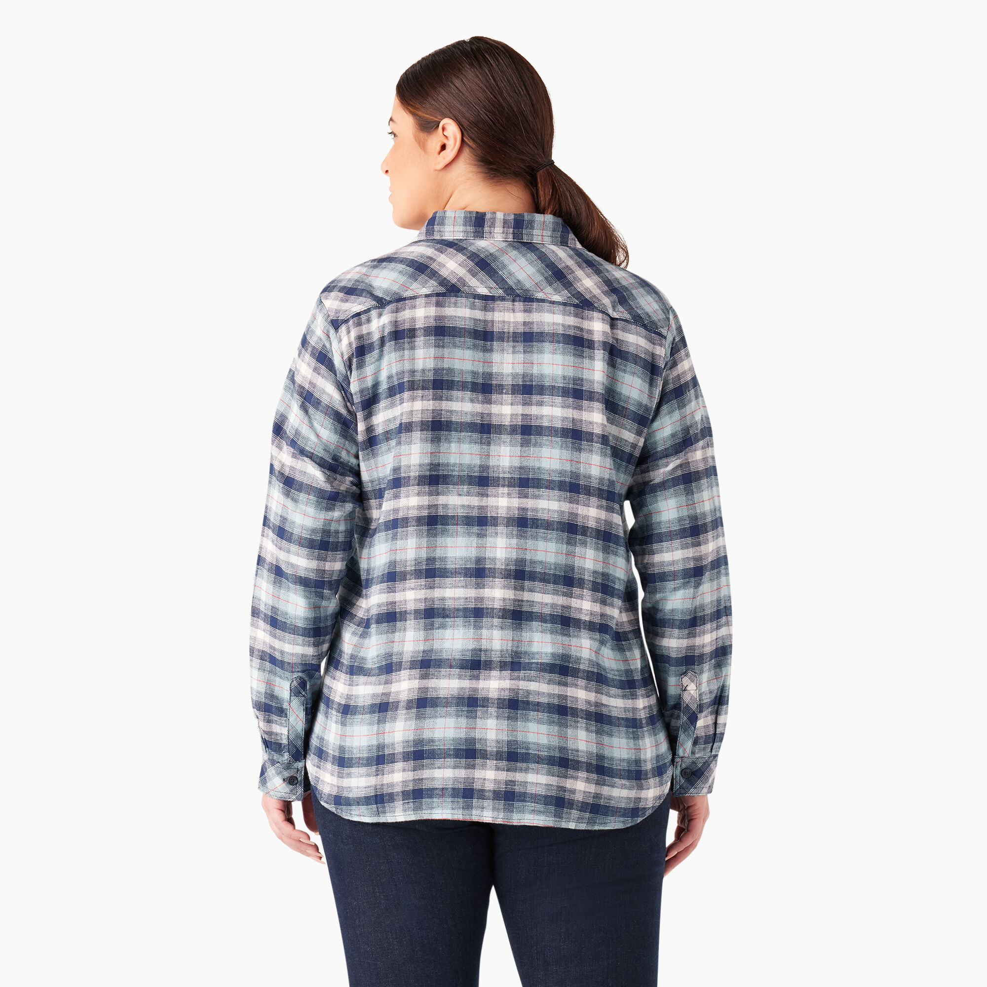 Women's Plus Long Sleeve Plaid Flannel Shirt