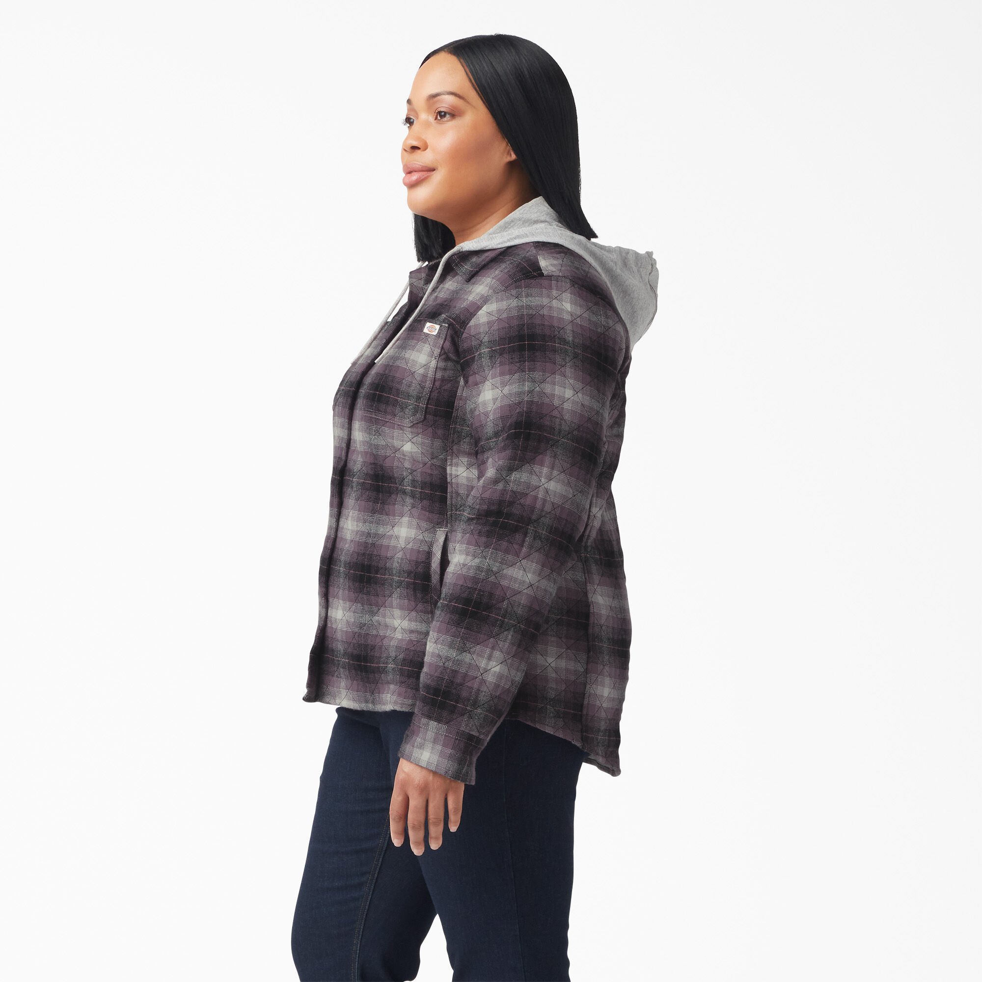Women’s Plus Flannel Hooded Shirt Jacket