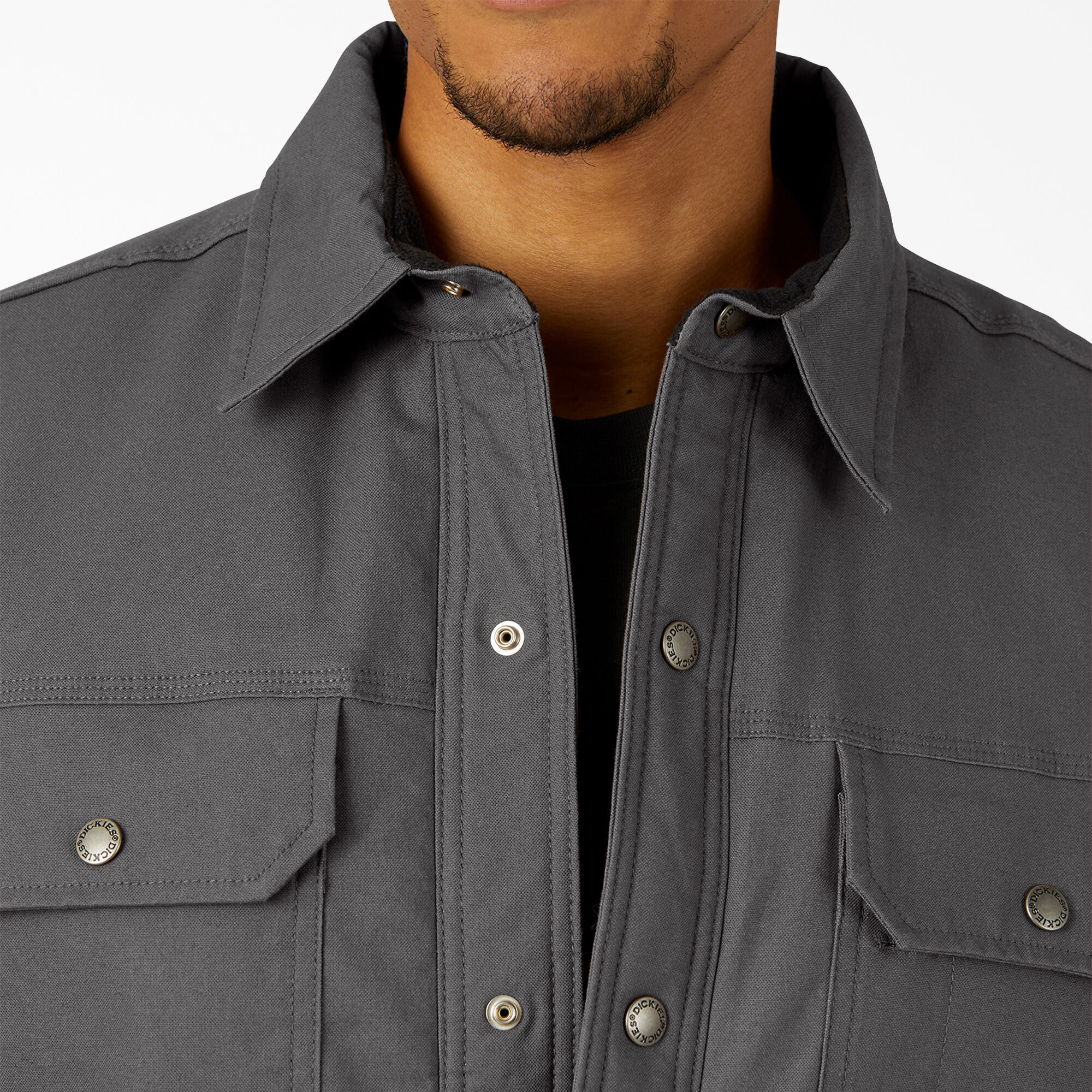 Water Repellent Fleece-Lined Duck Shirt Jacket