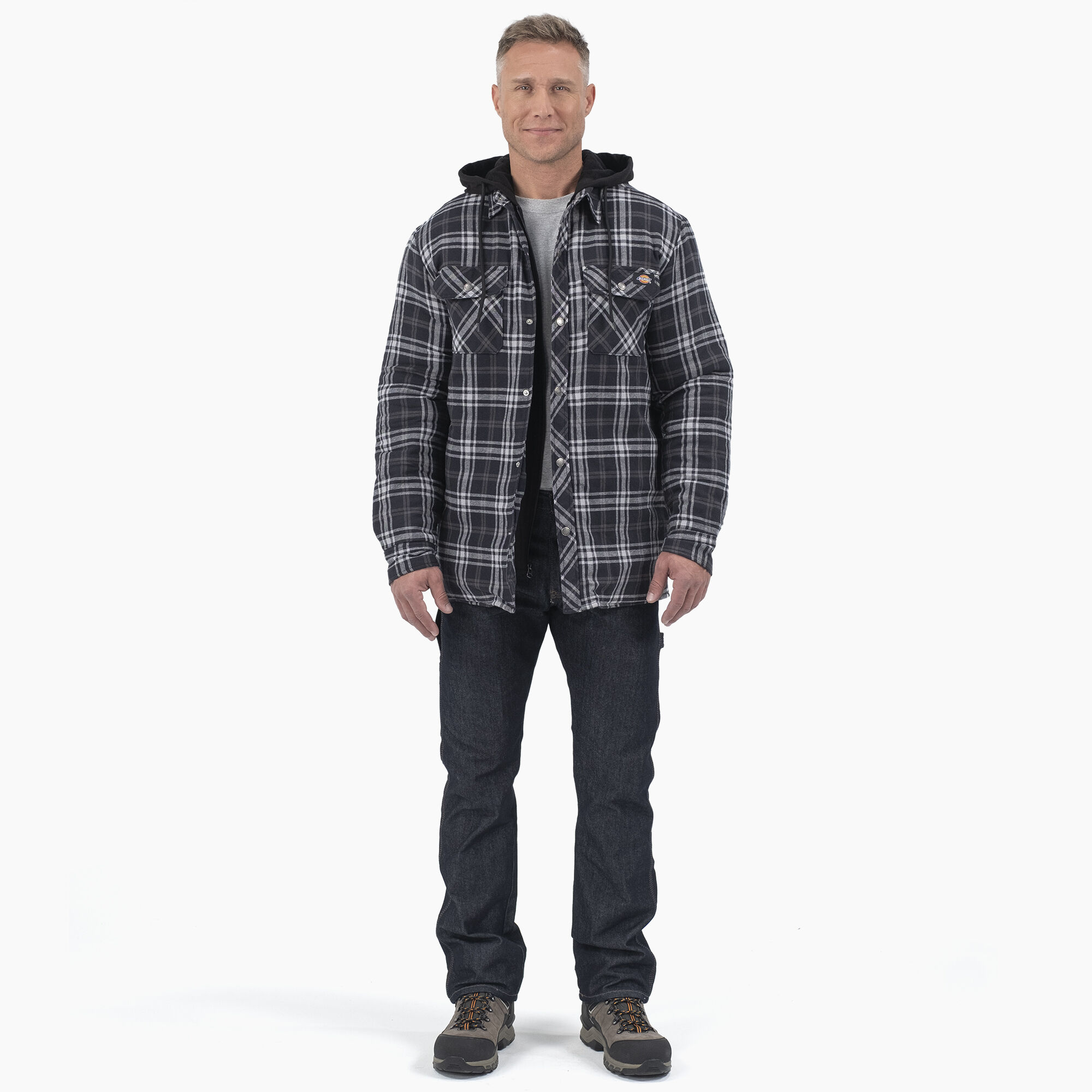 Flannel Hooded Shirt Jacket