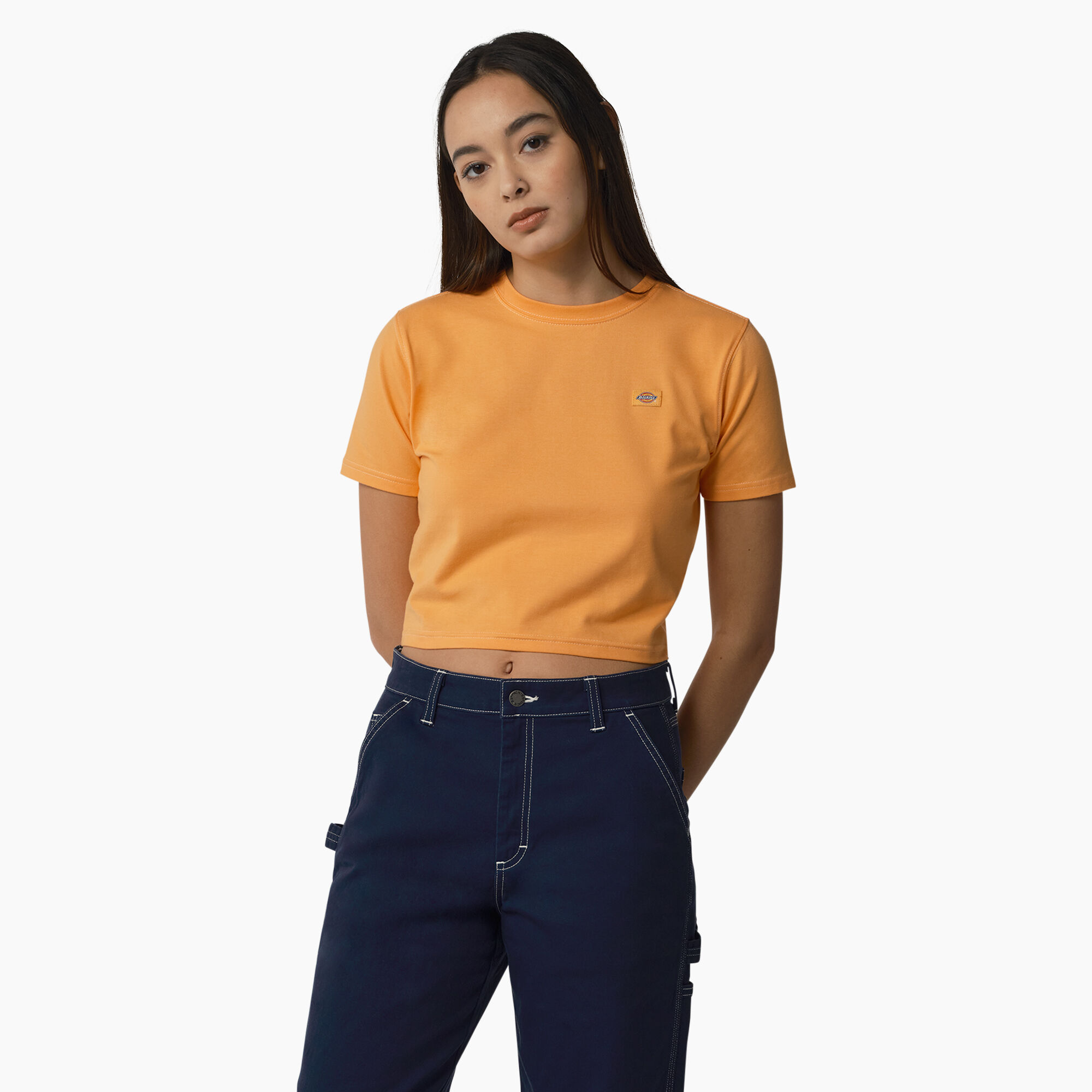 Women's Maple Valley Cropped T-Shirt, Papaya w/ Cloud Stitching