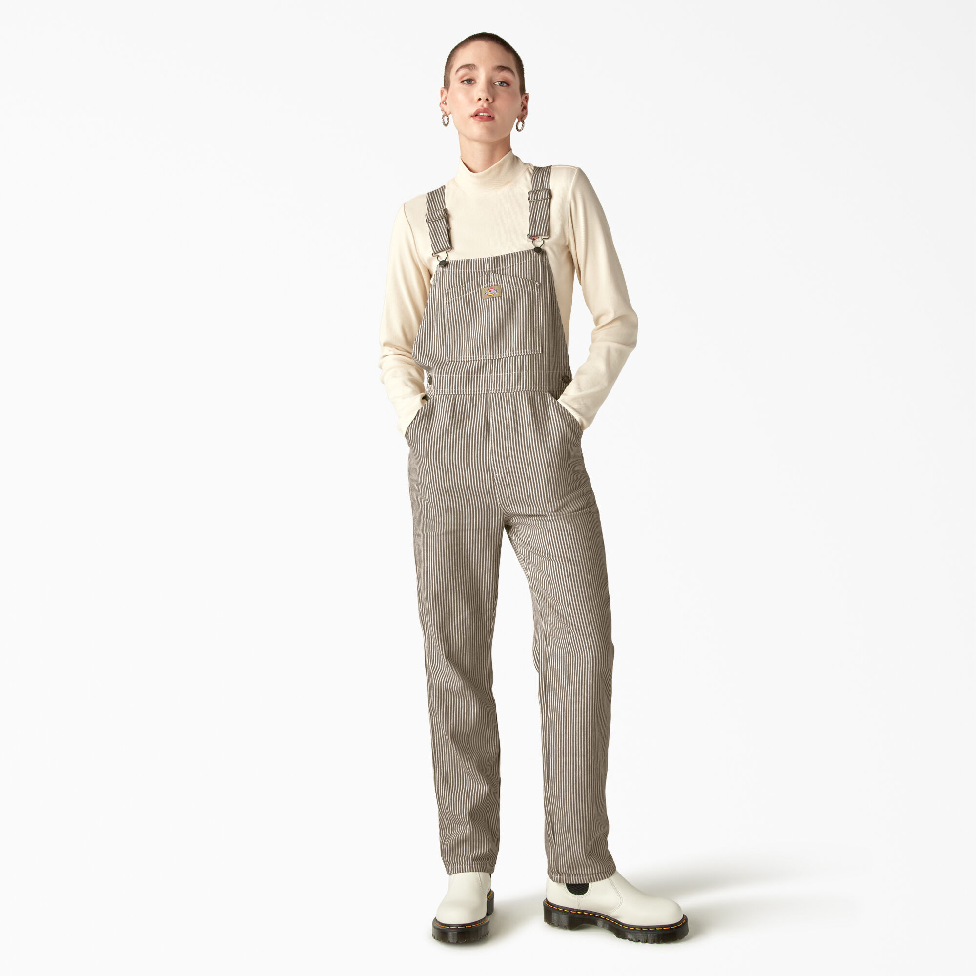 Women’s Regular Fit Hickory Stripe Bib Overalls