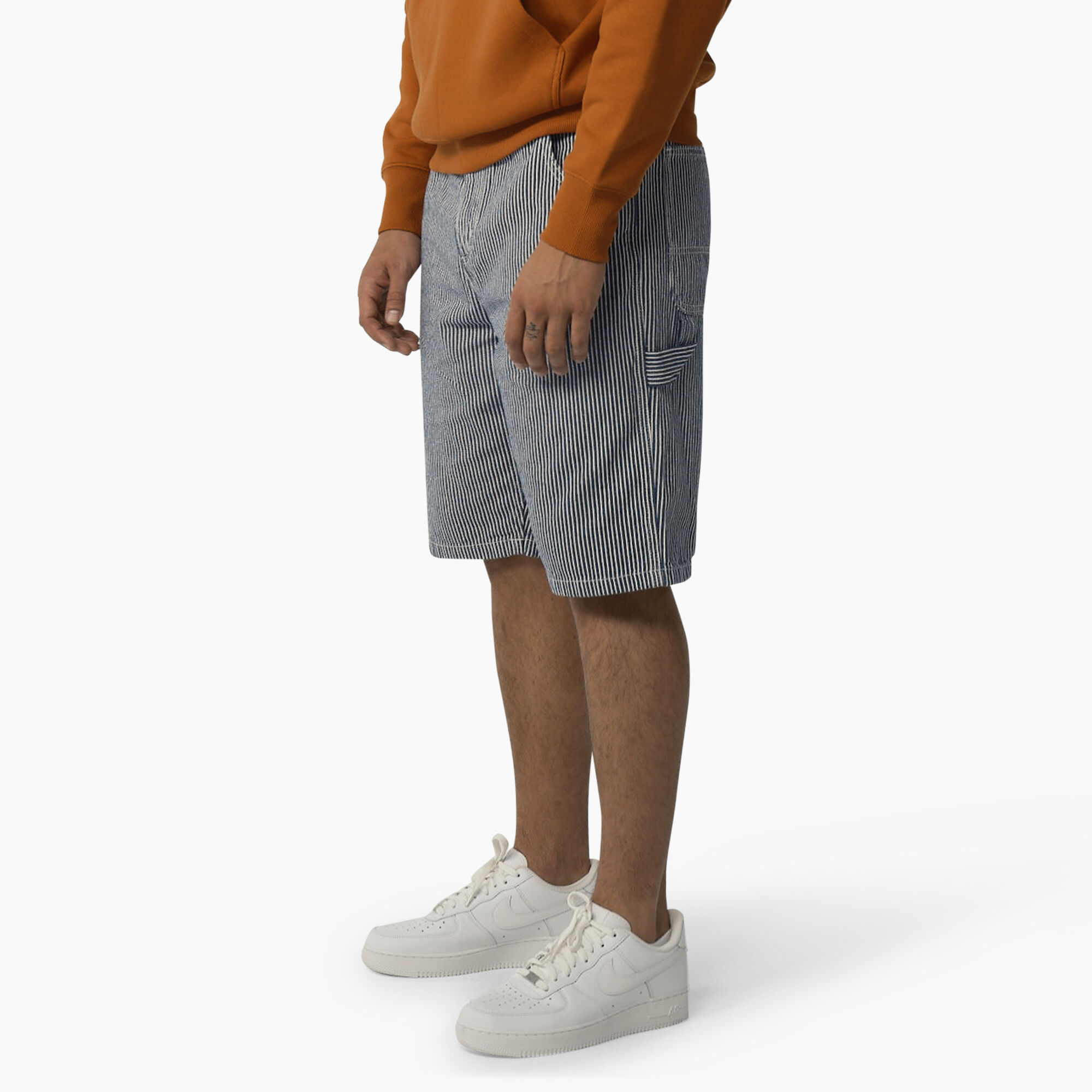 Hickory Stripe Relaxed Fit Carpenter Shorts, 11