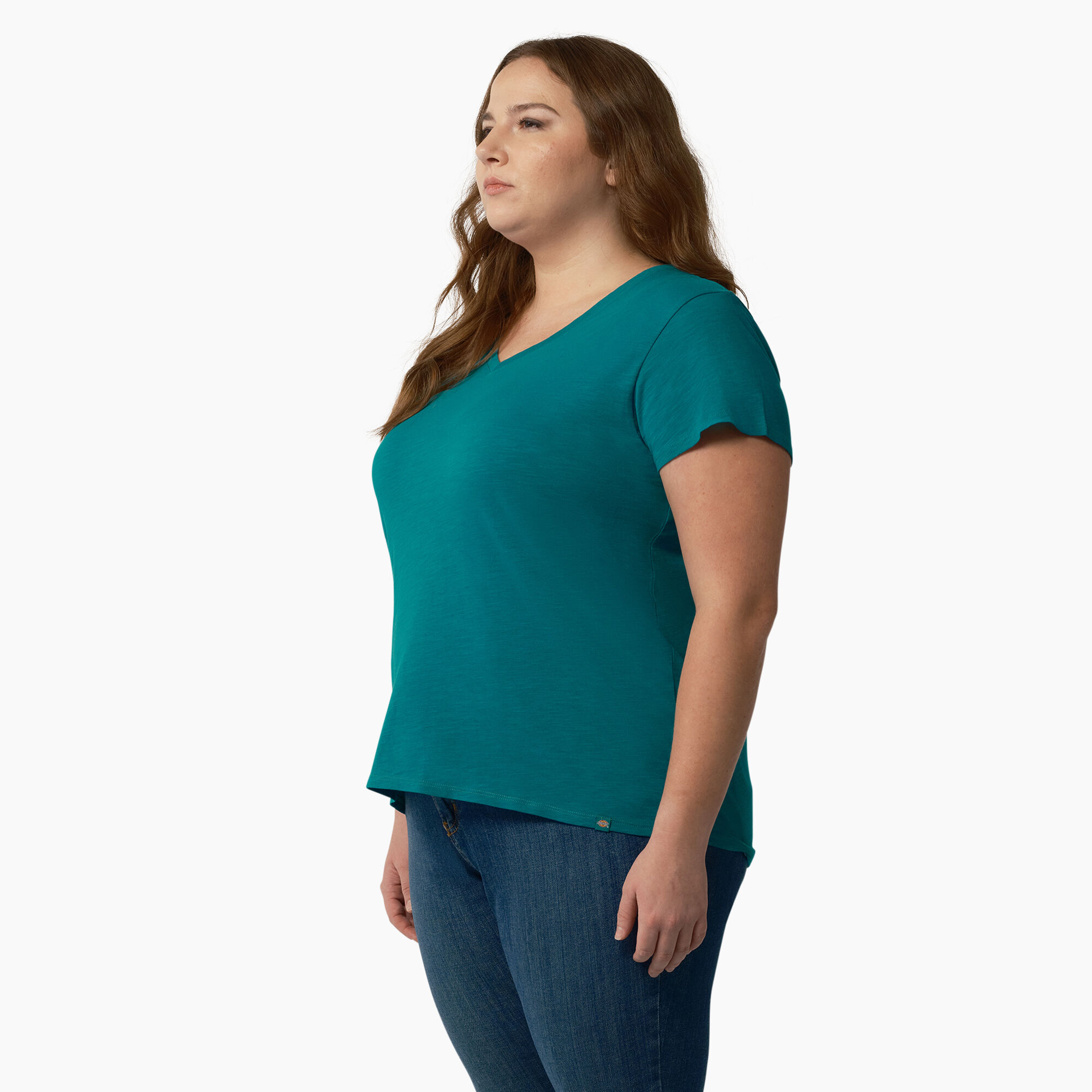 Women's Plus Short Sleeve V-Neck T-Shirt