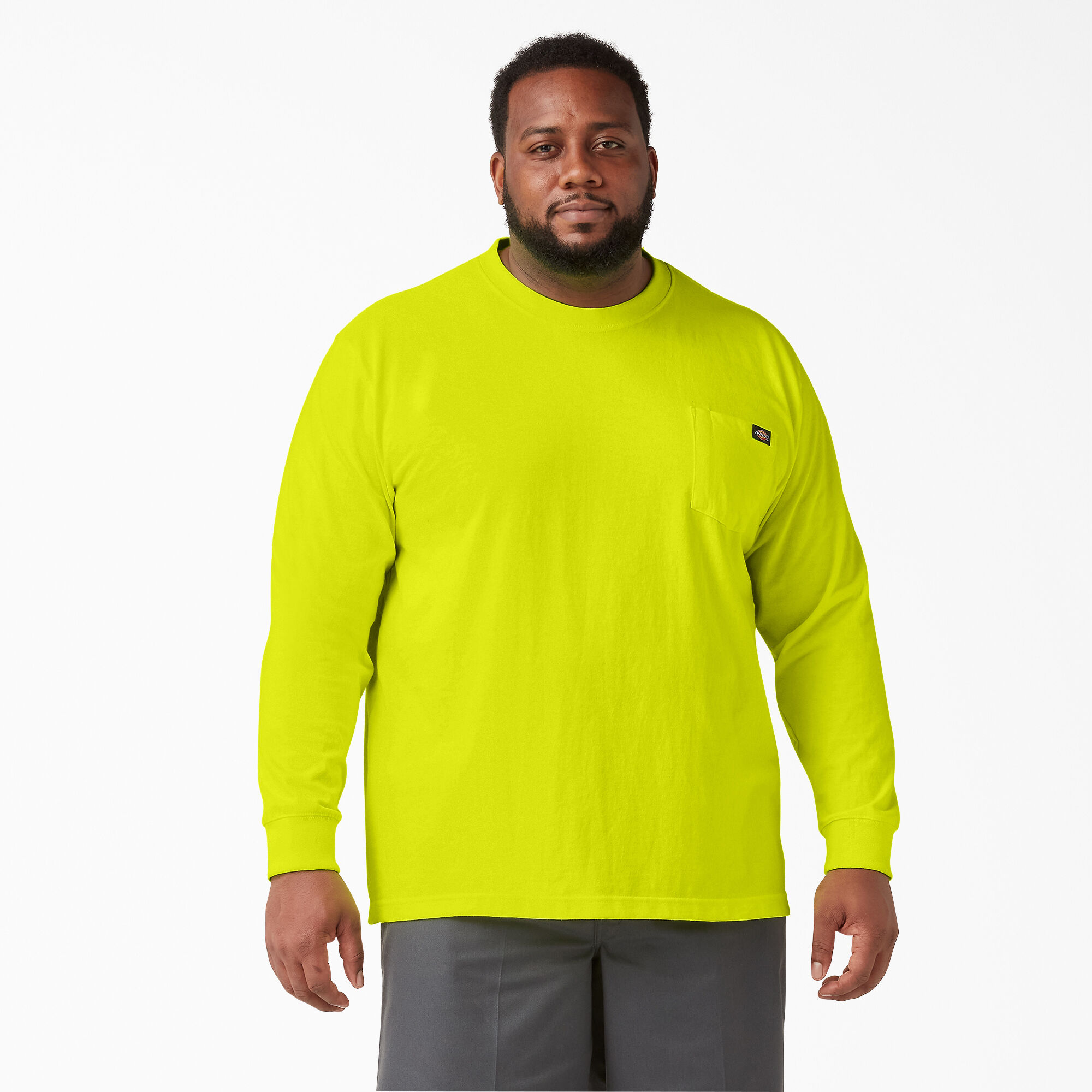 Heavyweight Neon Long Sleeve Pocket T-Shirt