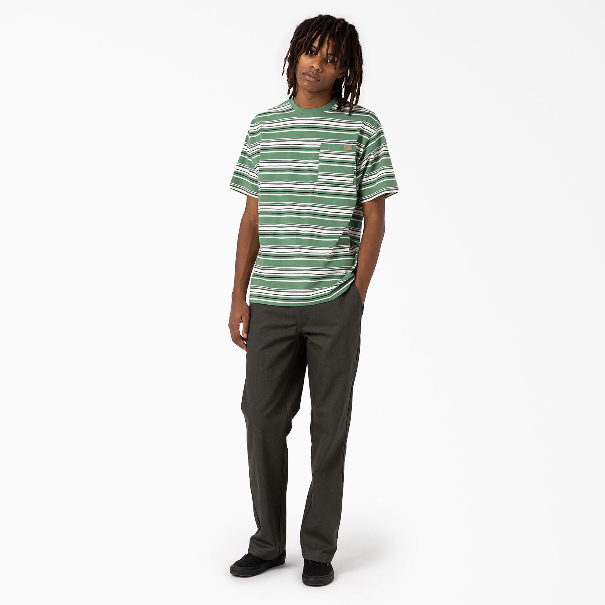 Relaxed Fit Striped Pocket T-Shirt