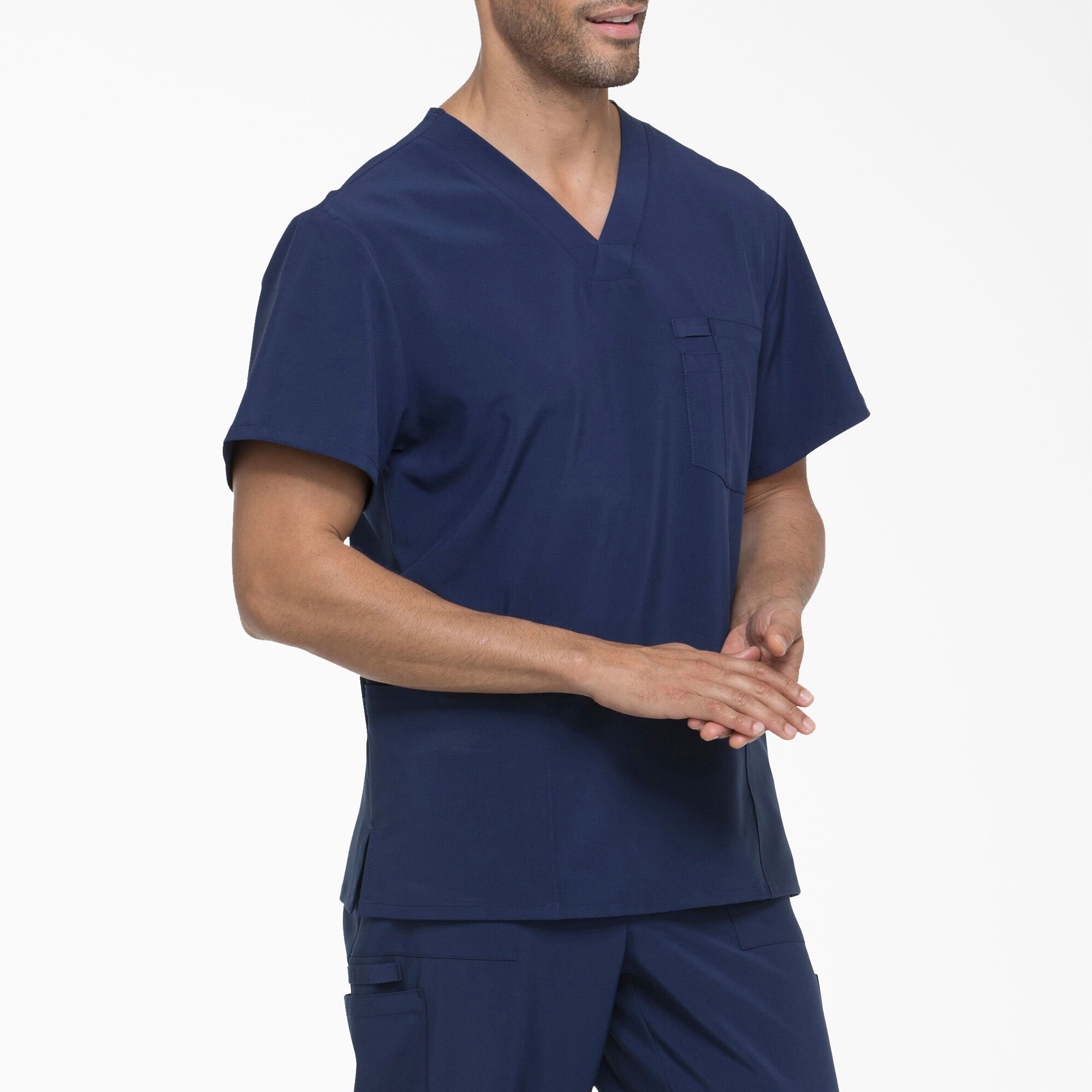 Men's EDS Essentials V-Neck Scrub Top with Patch Pockets