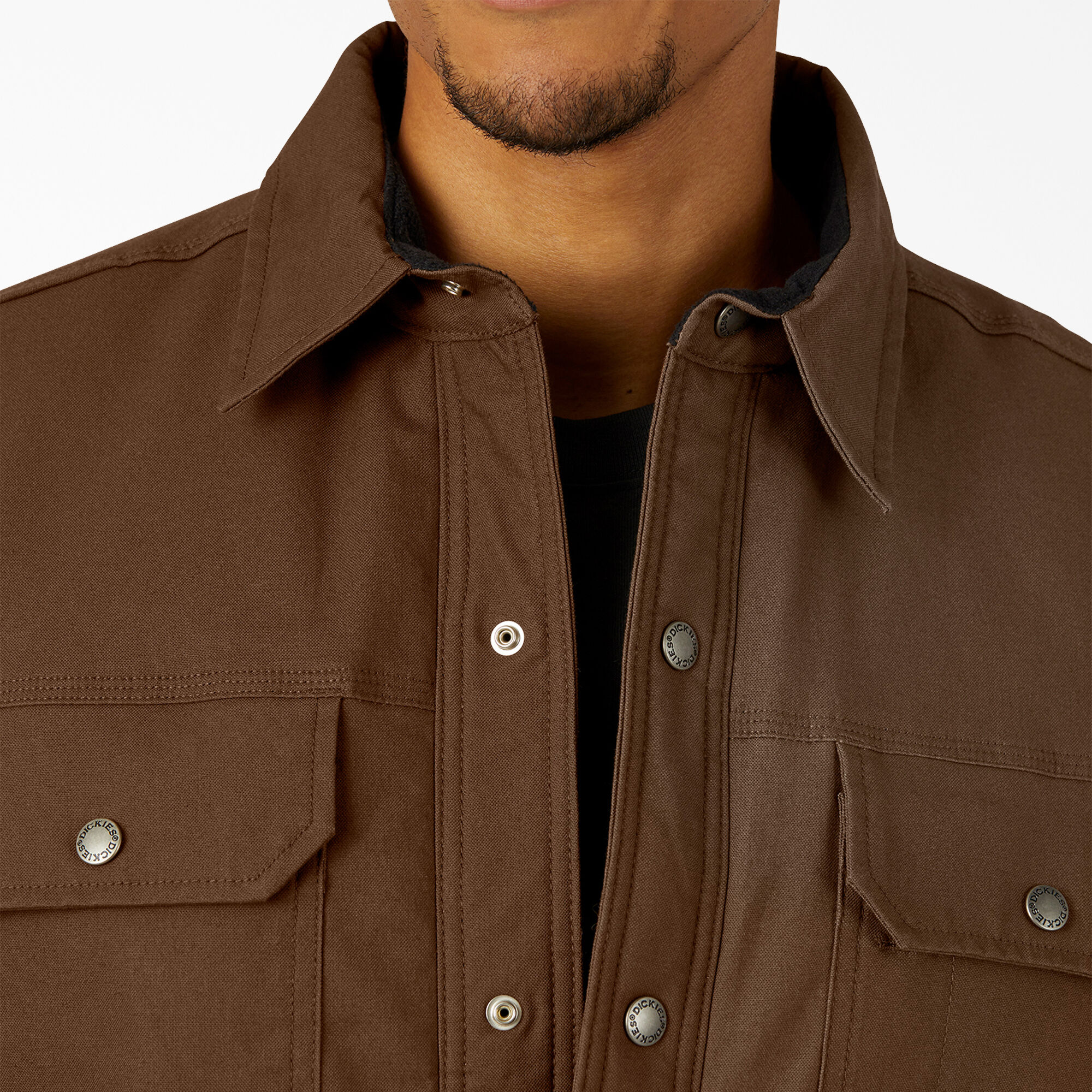 Water Repellent Fleece-Lined Duck Shirt Jacket