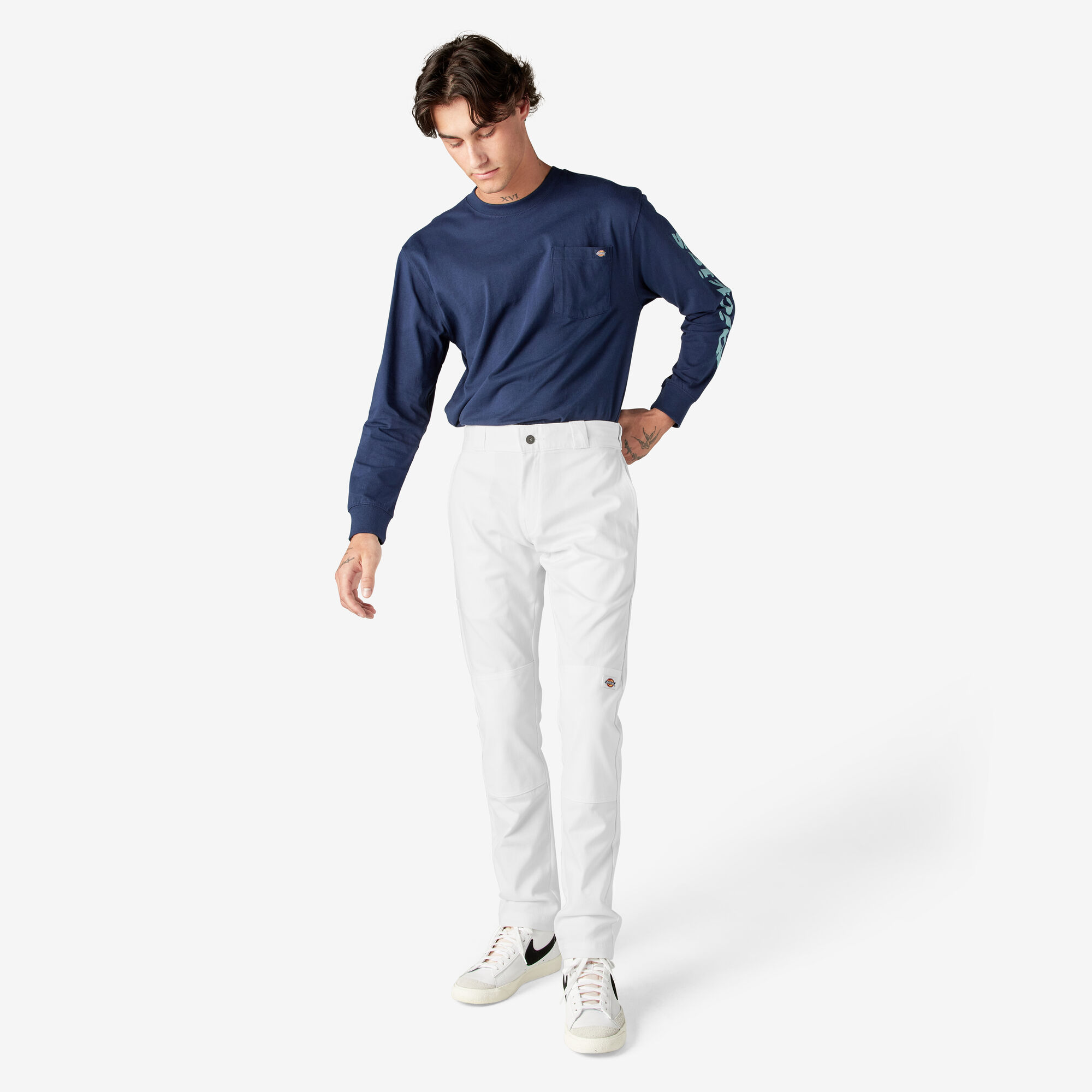 Skinny Fit Double Knee Work Pants