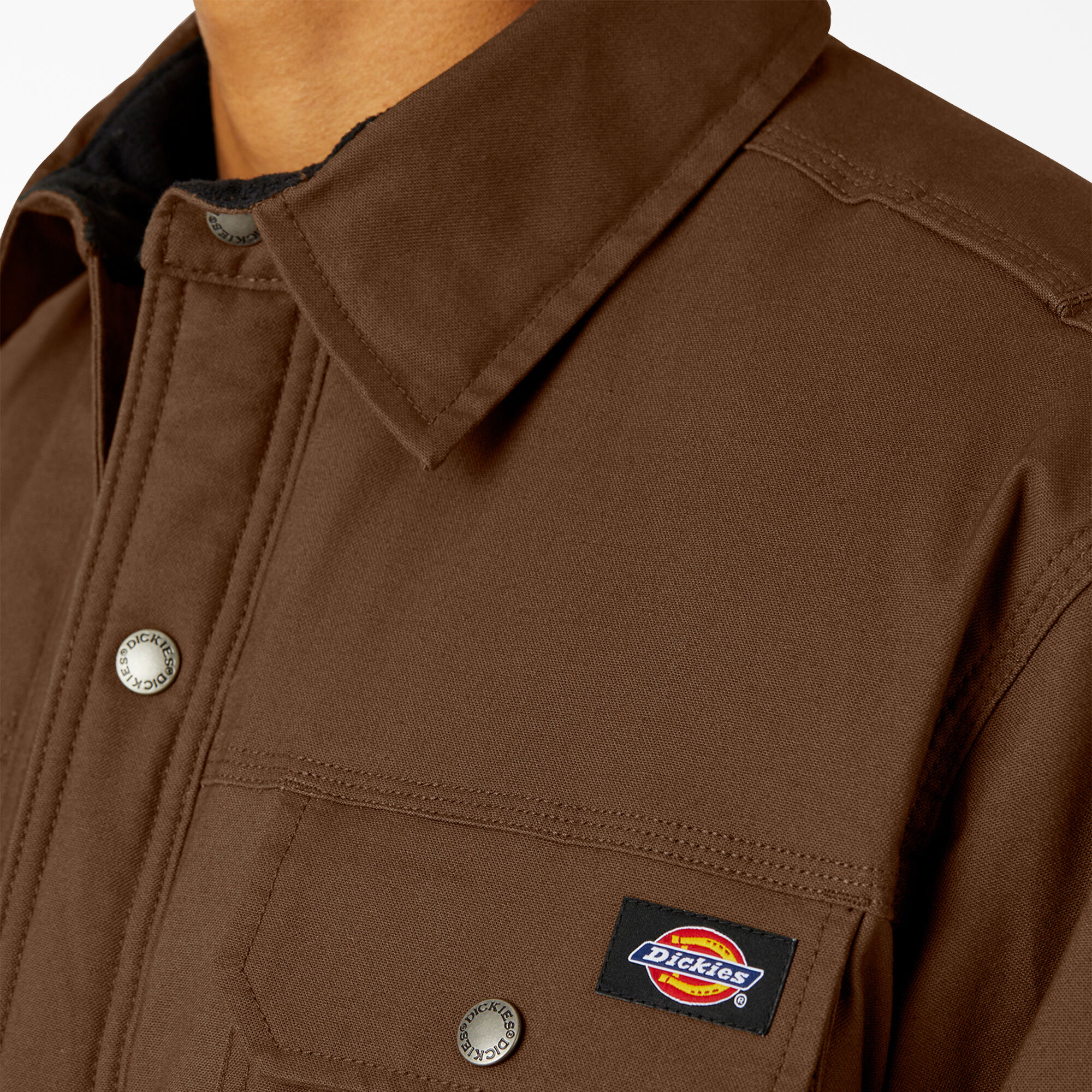 Water Repellent Fleece-Lined Duck Shirt Jacket
