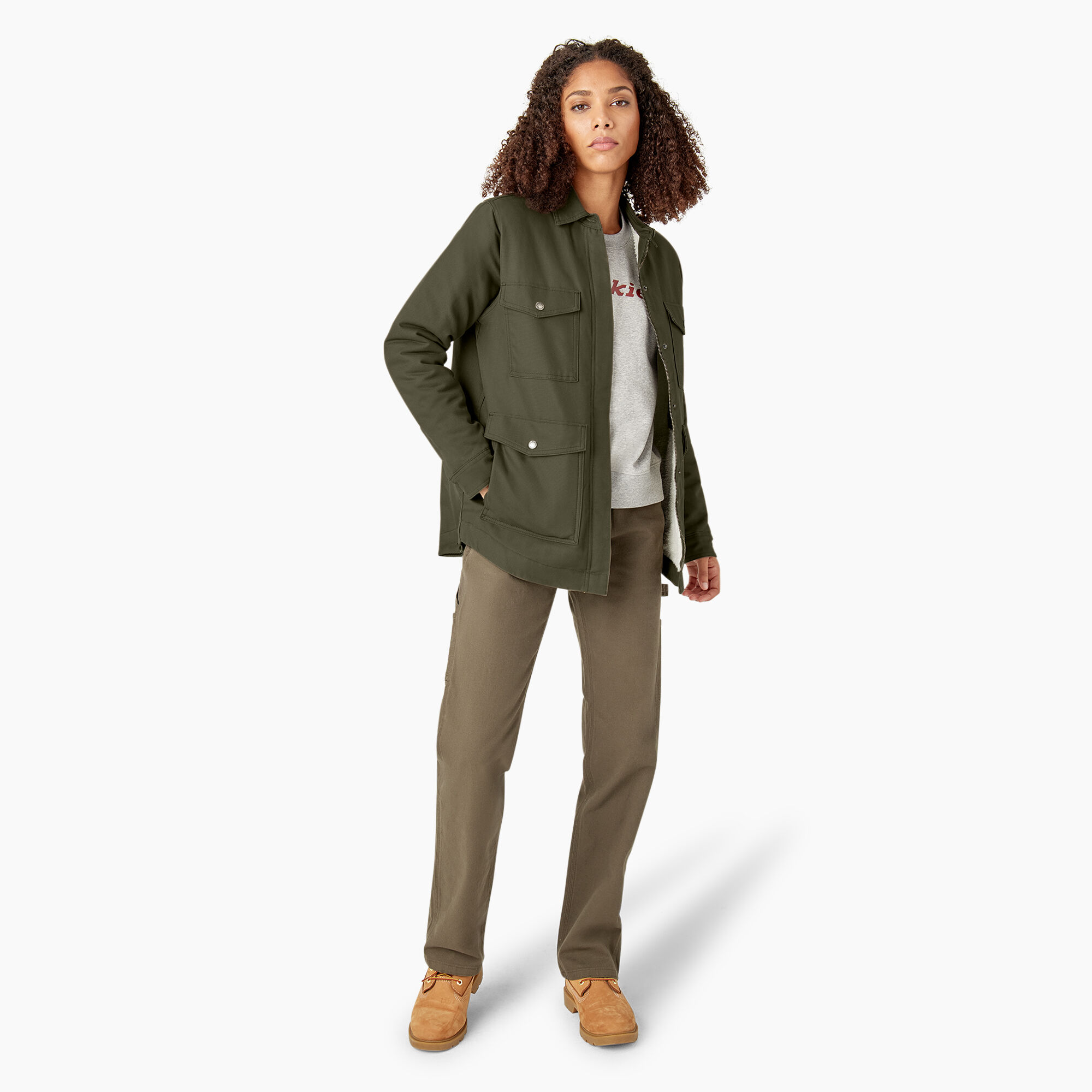 Women's Duck Fleece Lined Chore Coat