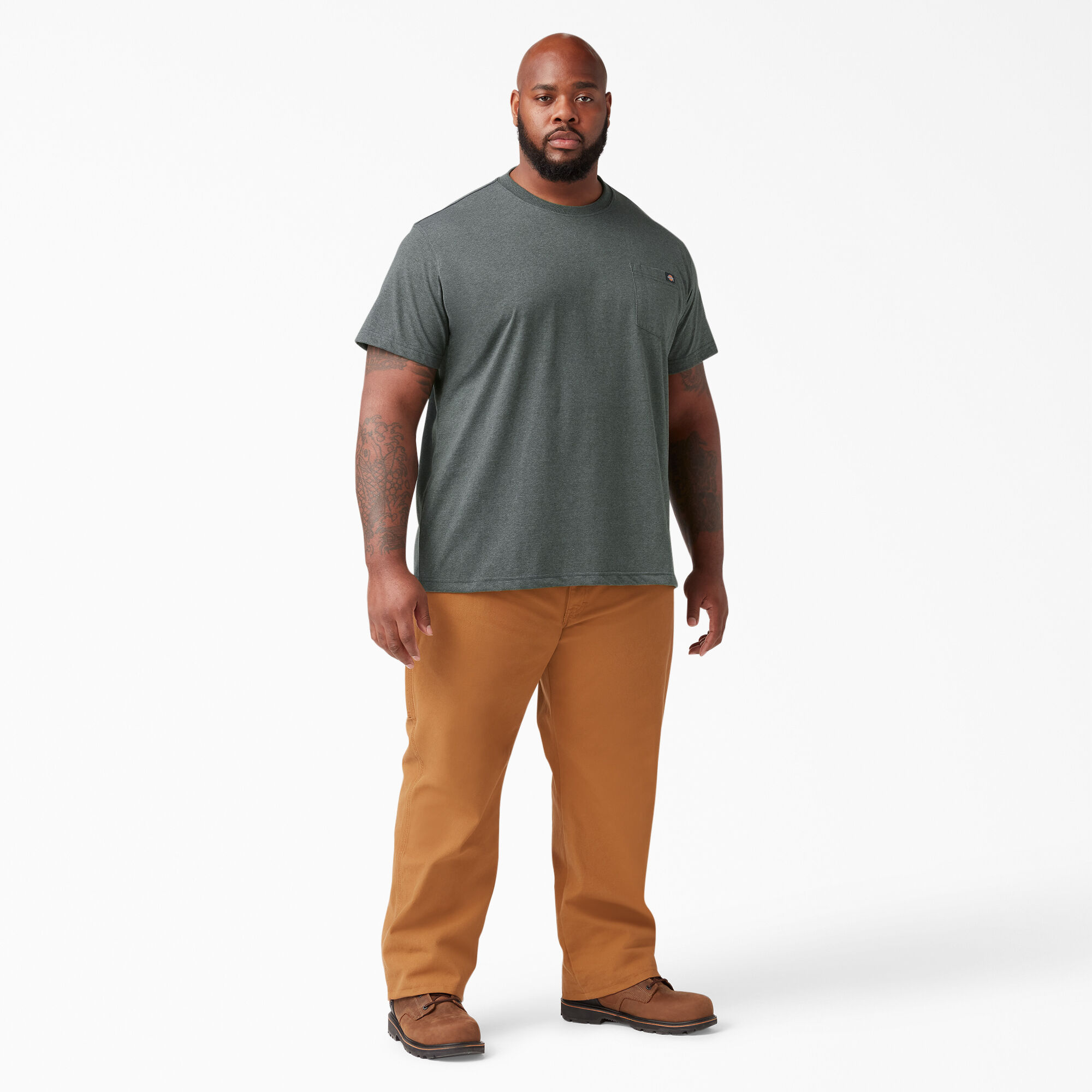 Heavyweight Heathered Short Sleeve Pocket T-Shirt