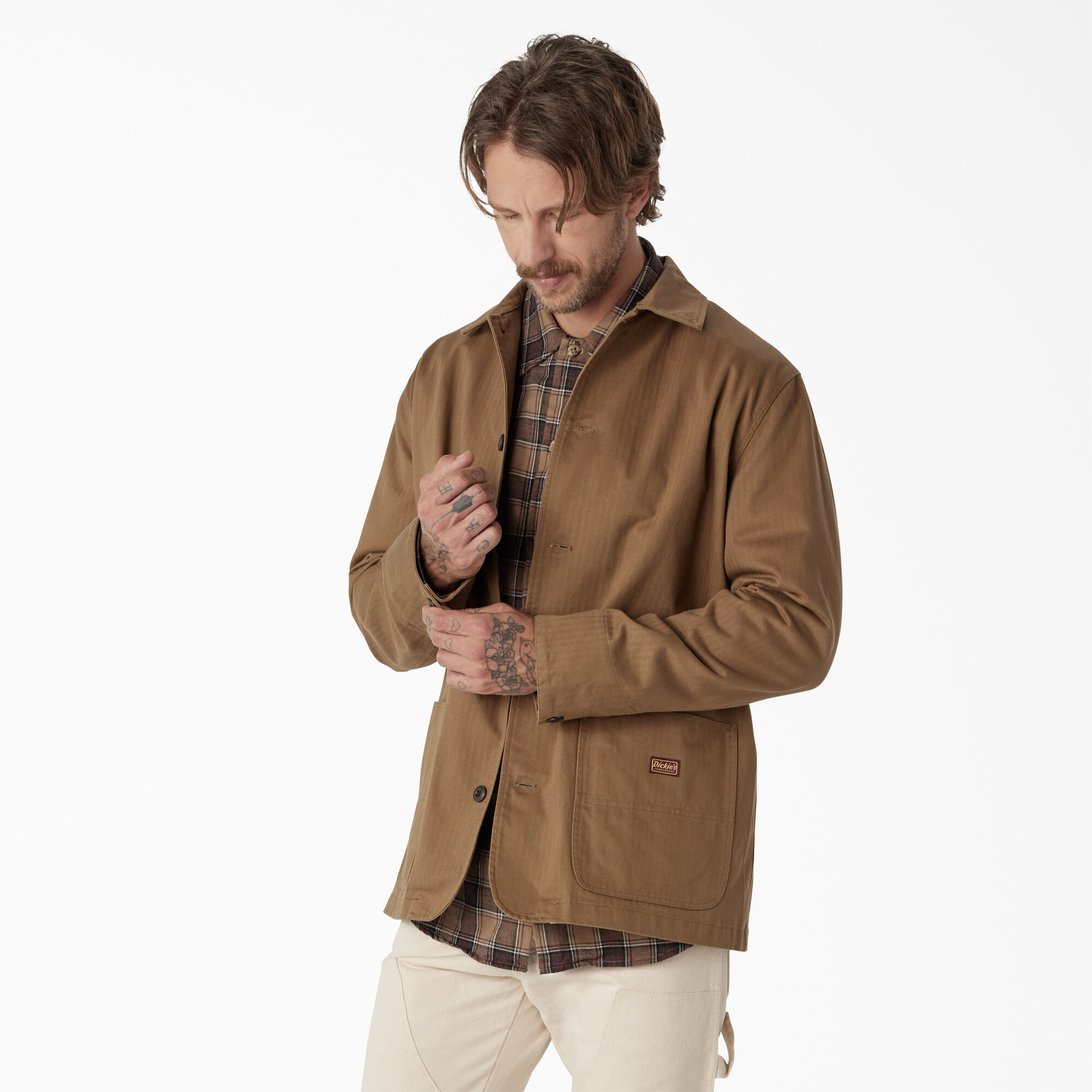Dickies 1922 Herringbone Jacket, Rinsed Timber Brown