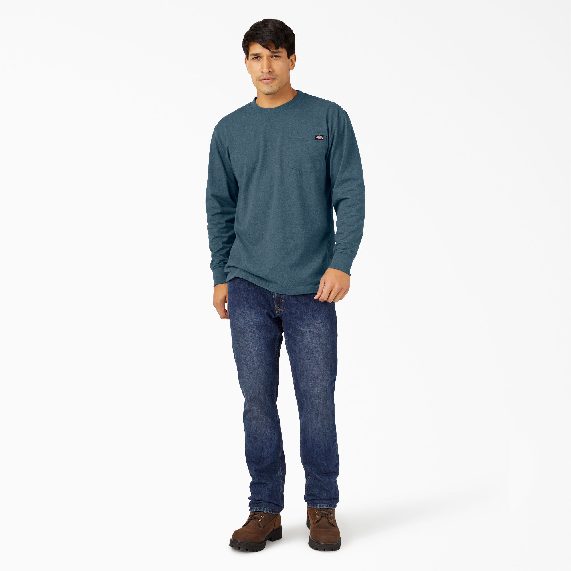 Heavyweight Heathered Long Sleeve Pocket T-Shirt