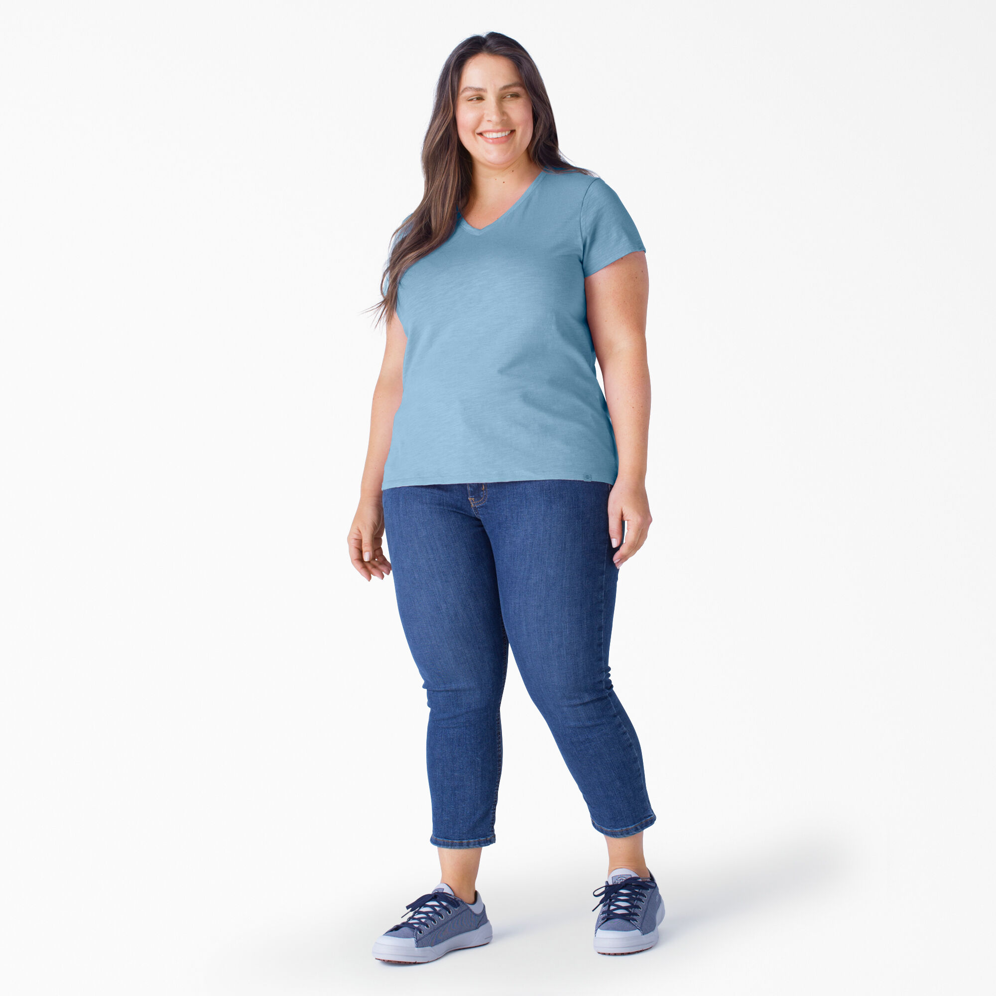 Women's Plus Short Sleeve V-Neck T-Shirt