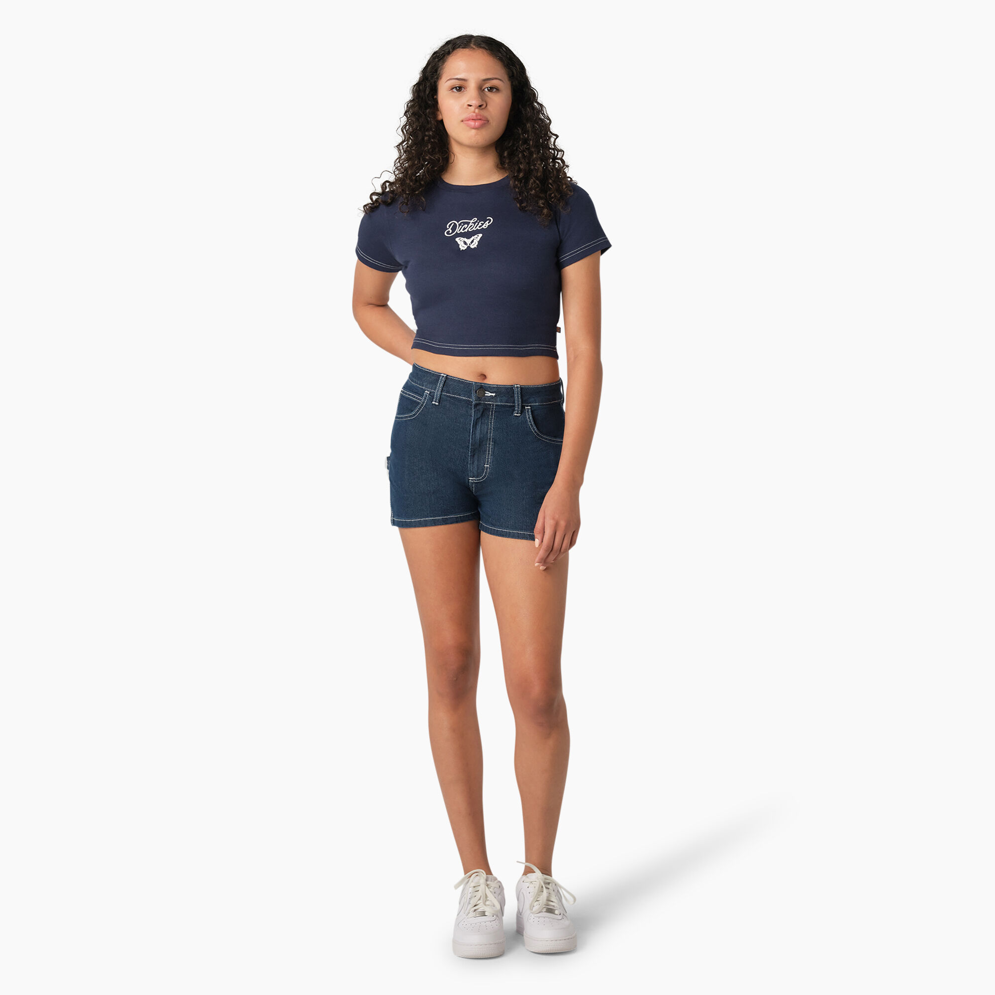 Women's Butterfly Graphic Cropped Baby T-Shirt