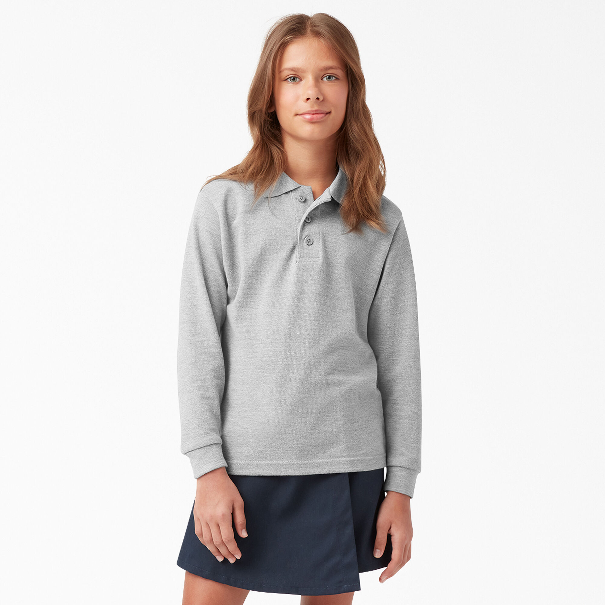 Kids' Piqué Long Sleeve Polo, 4-20