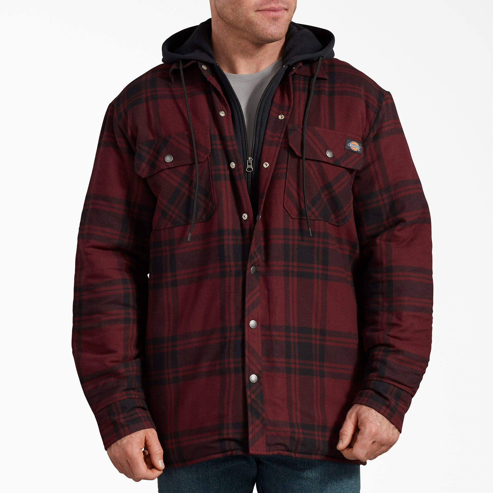Flannel Hooded Shirt Jacket