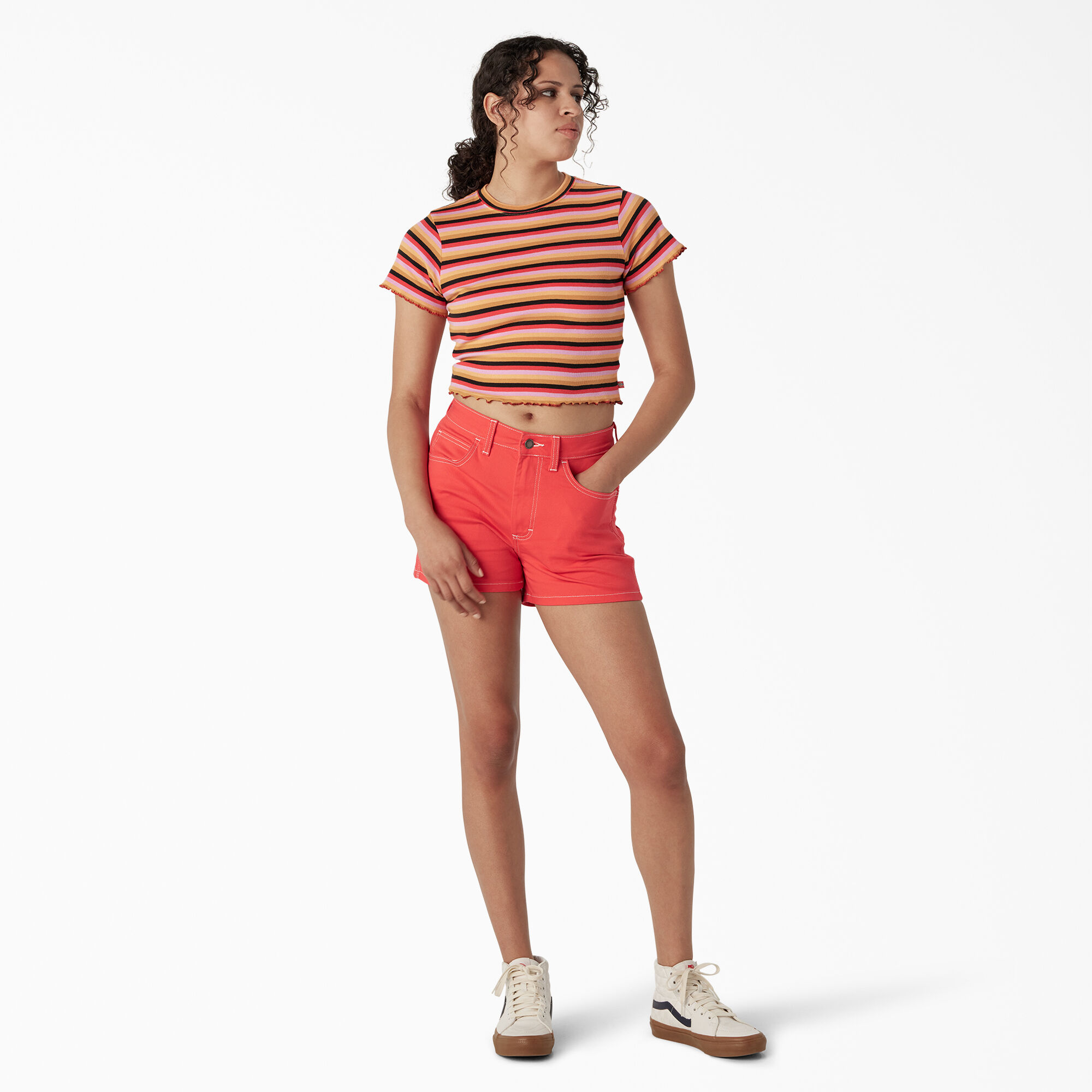 Women's Striped Cropped Baby T-Shirt