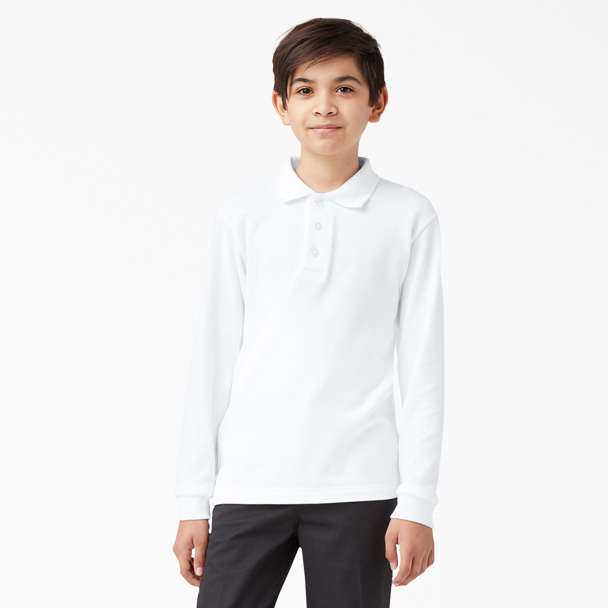 Kids' Piqué Long Sleeve Polo, 4-20