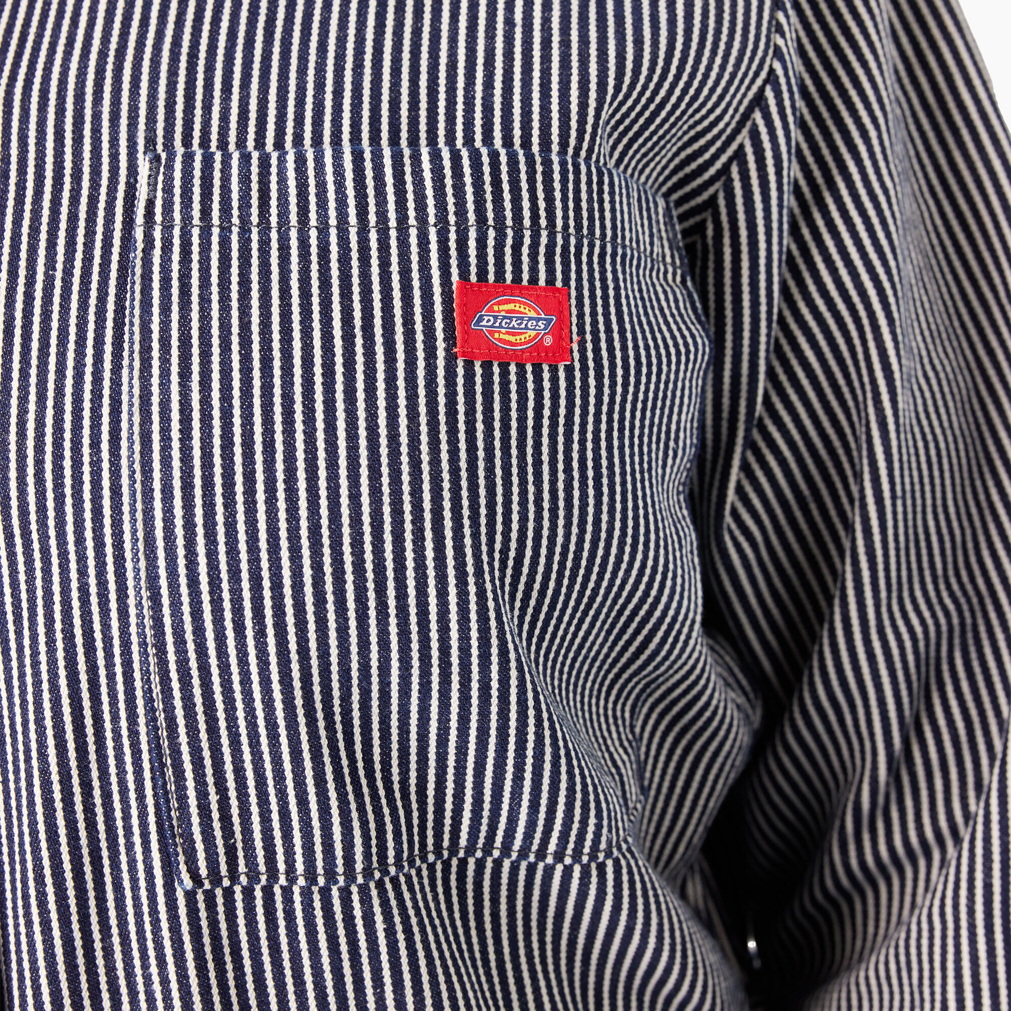 Women's Plus Relaxed Fit Long Sleeve Hickory Stripe Overalls