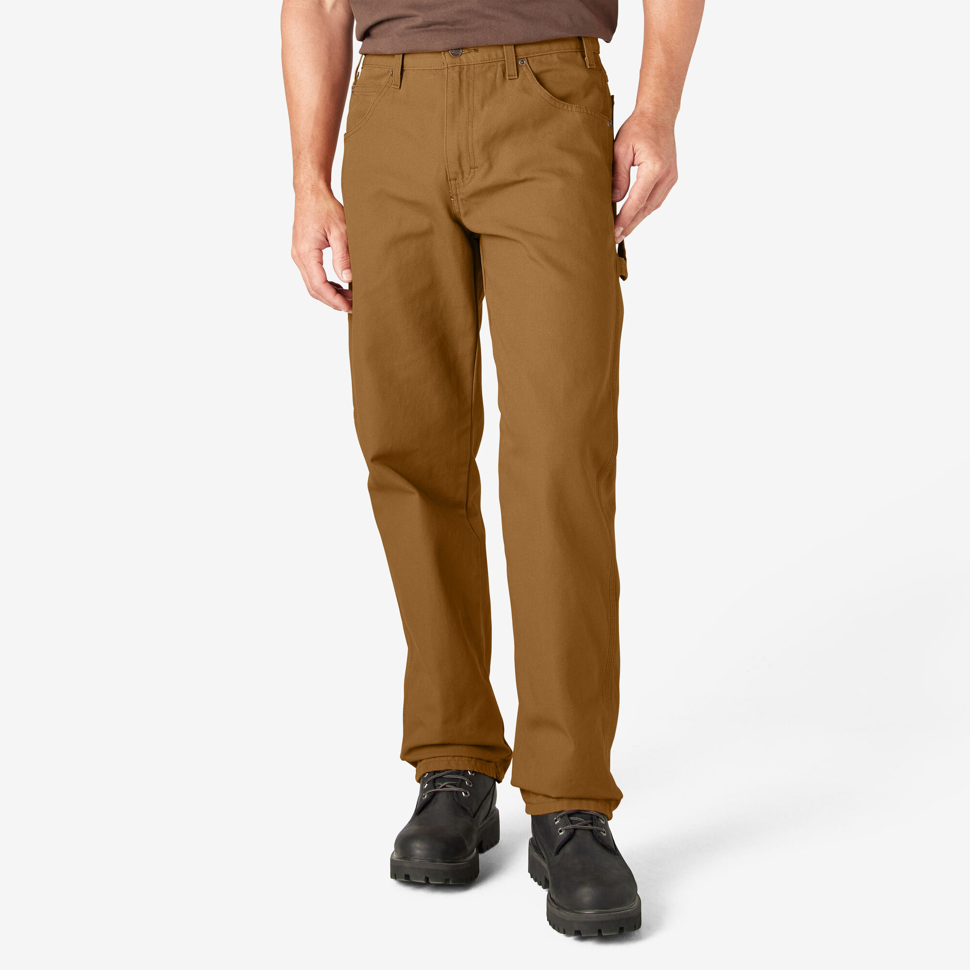 Relaxed Fit Heavyweight Duck Carpenter Pants, Rinsed Brown Duck