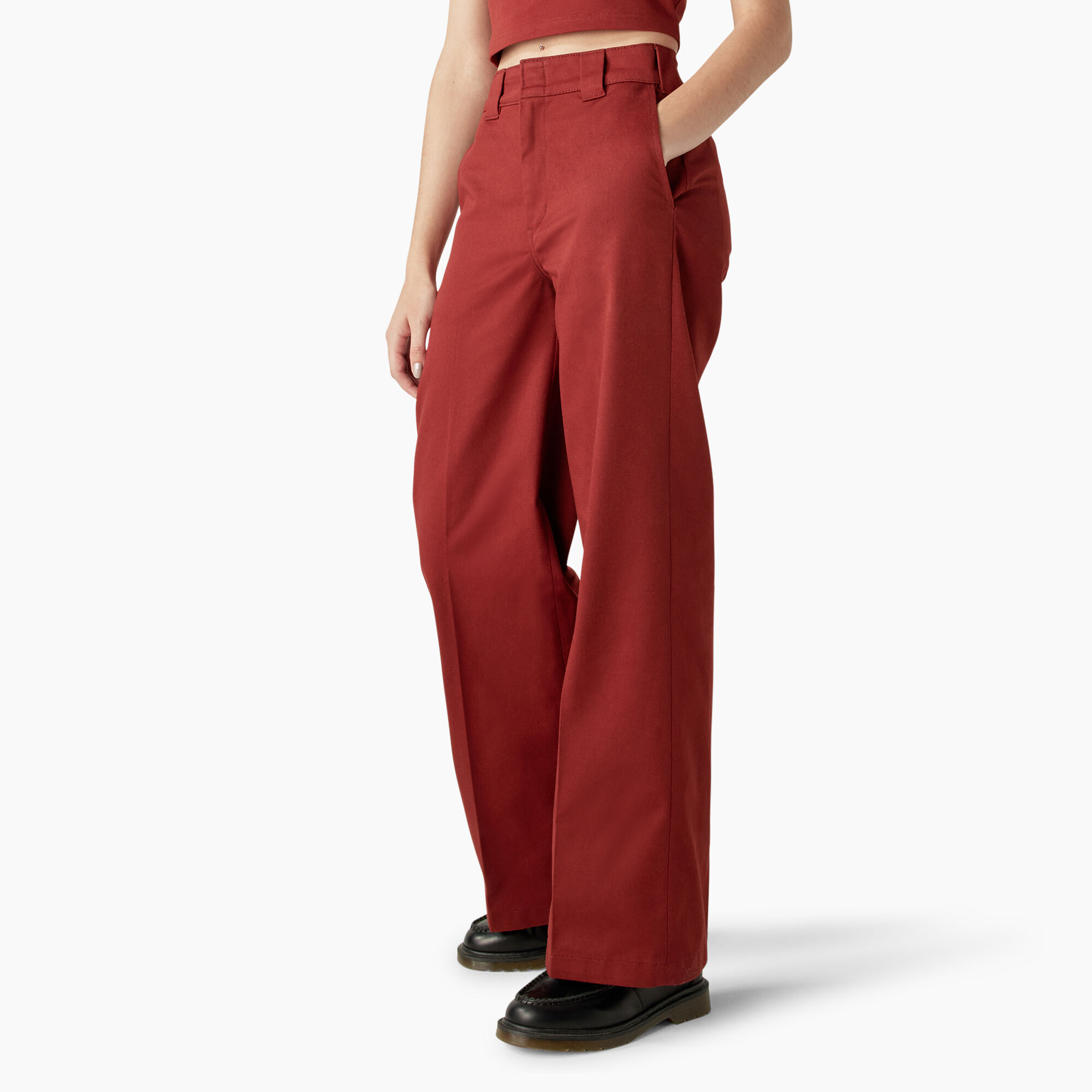 Women's Regular Fit Wide Leg Work Pants