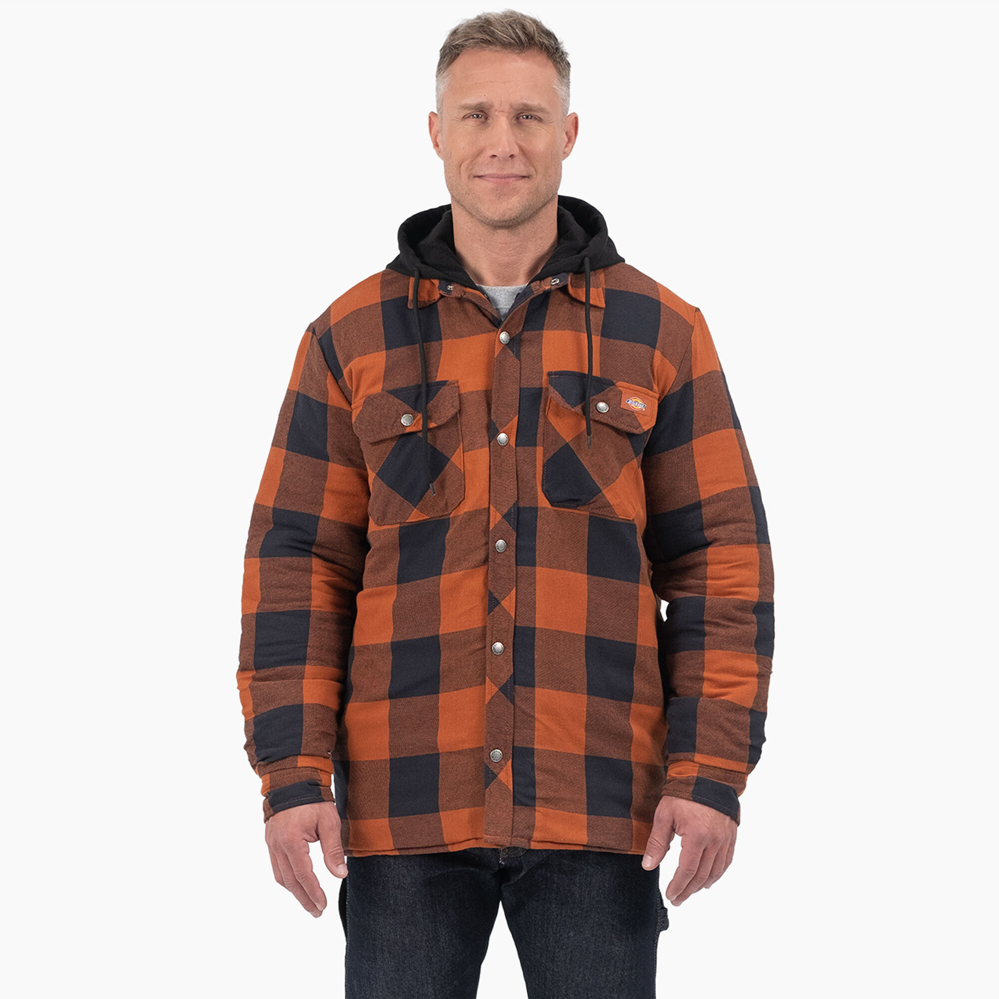 Flannel Hooded Shirt Jacket