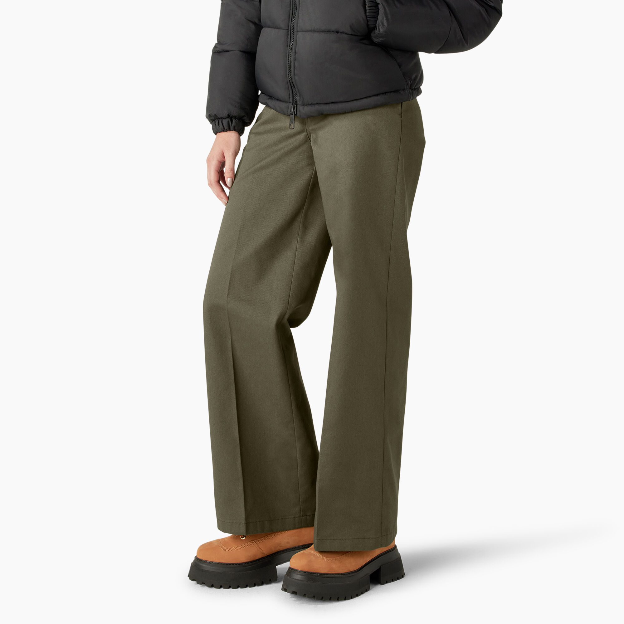 Women's Regular Fit Wide Leg Work Pants