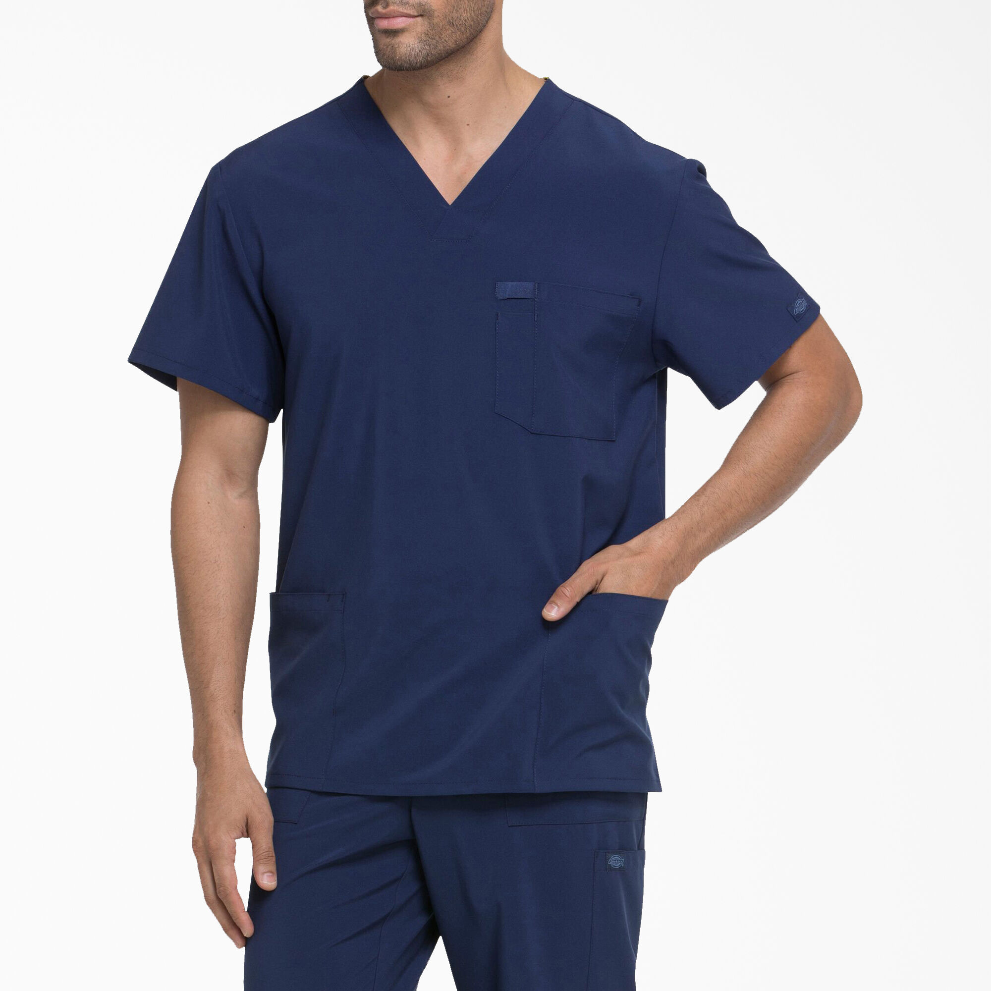 Men's EDS Essentials V-Neck Scrub Top with Patch Pockets