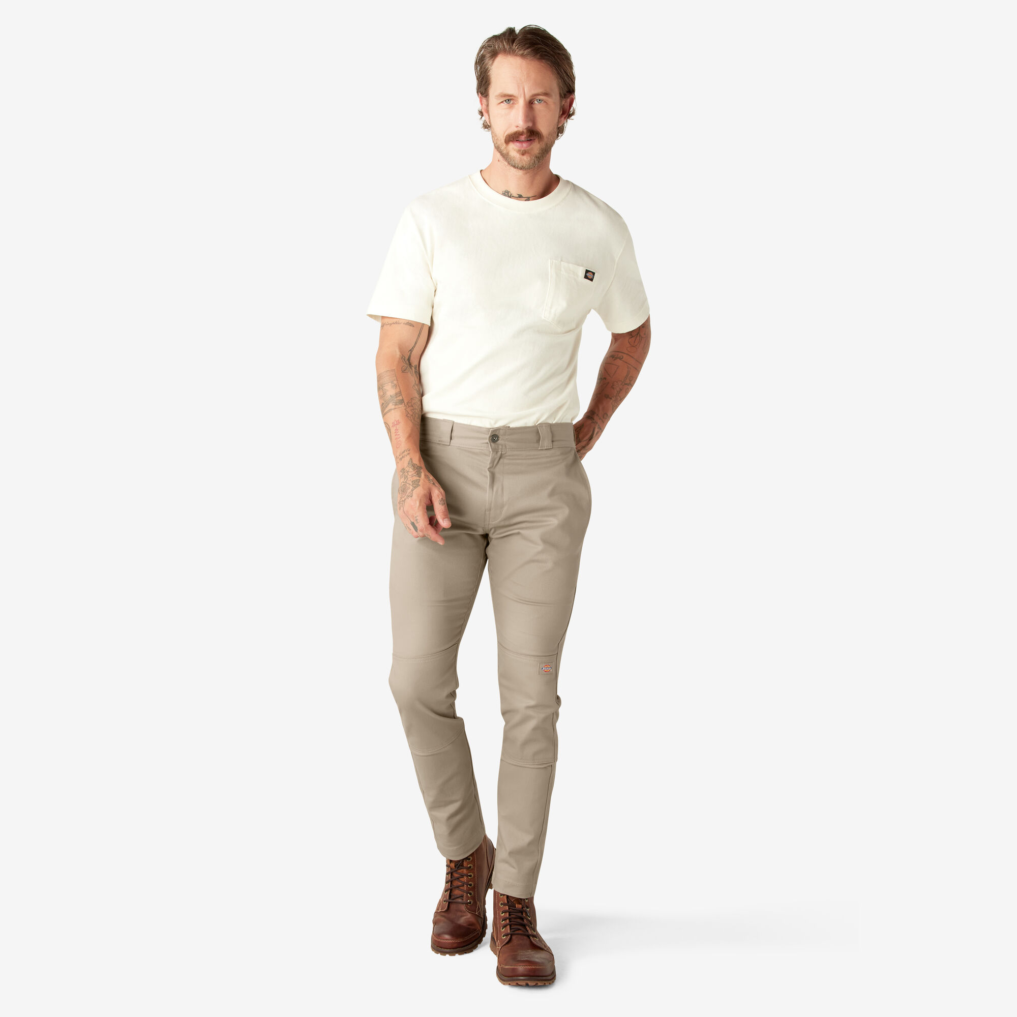 Skinny Fit Double Knee Work Pants