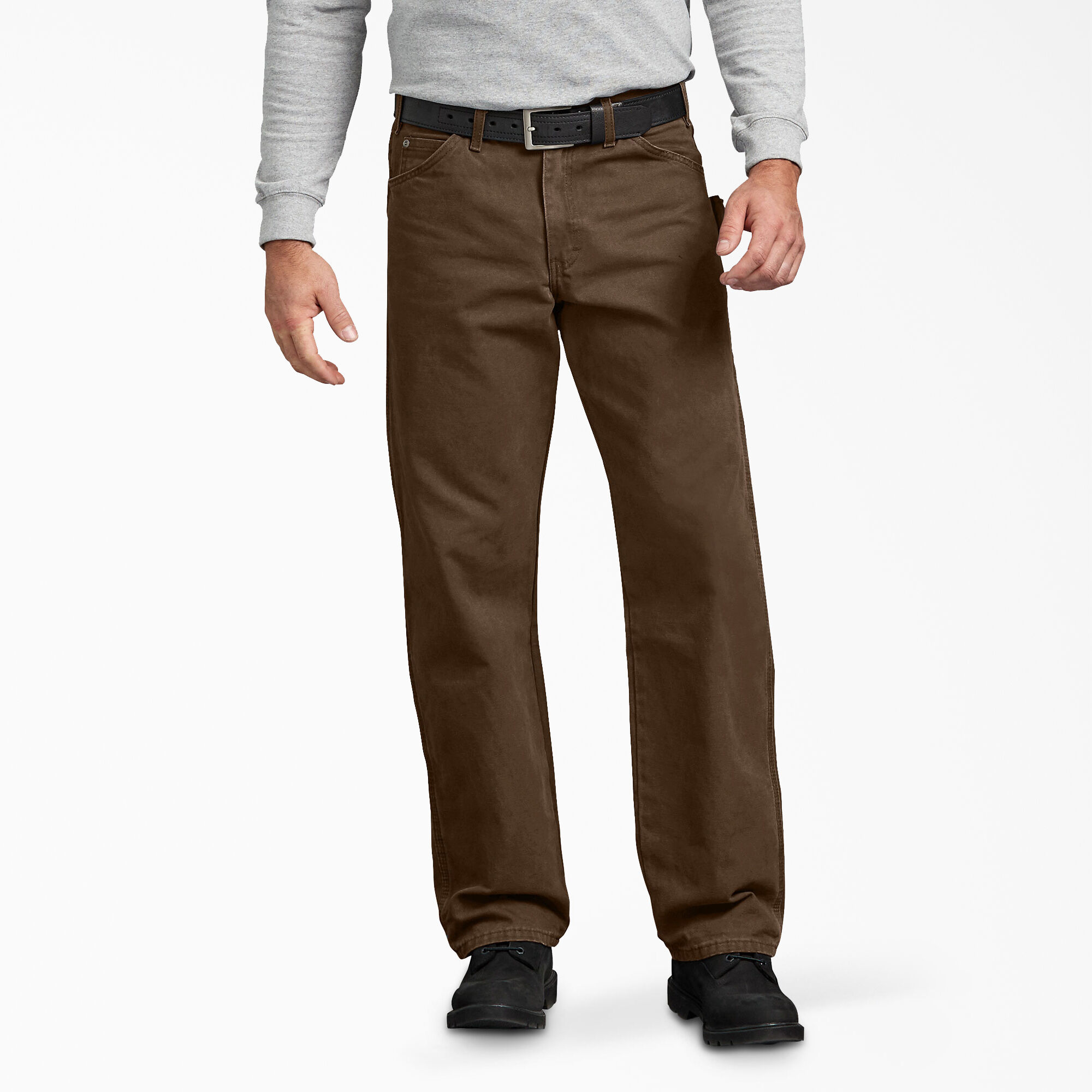 Relaxed Fit Straight Leg Sanded Duck Carpenter Pants, Rinsed Slate