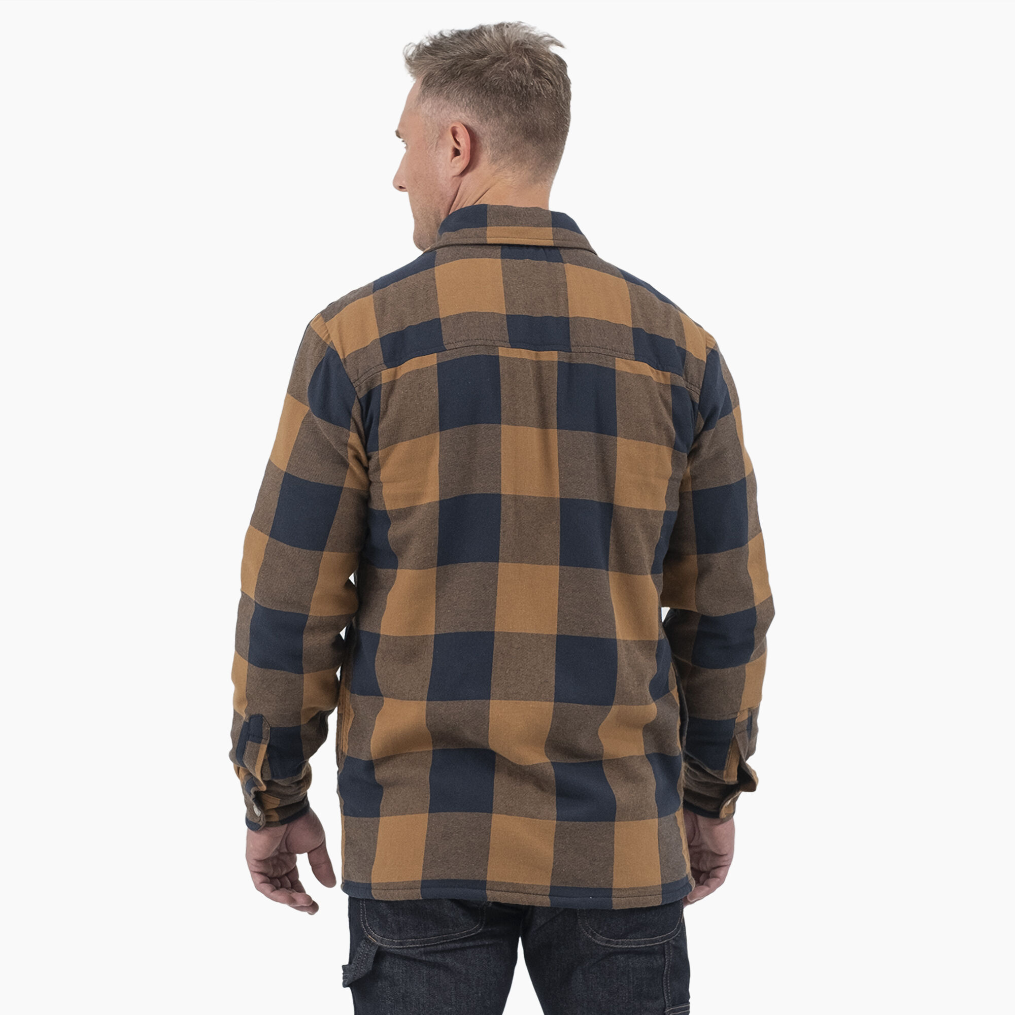 Water Repellent Fleece-Lined Flannel Shirt Jacket