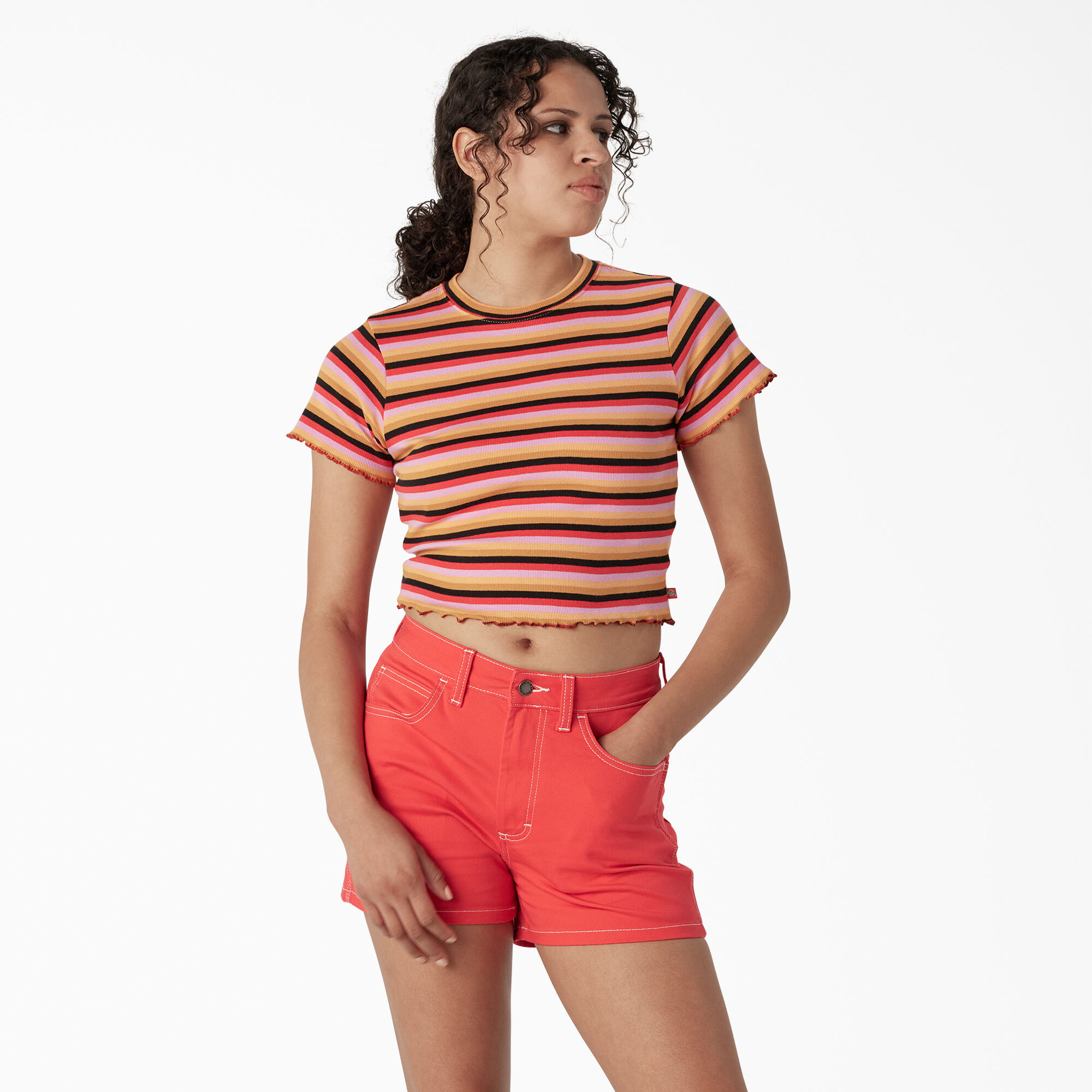 Women's Striped Cropped Baby T-Shirt