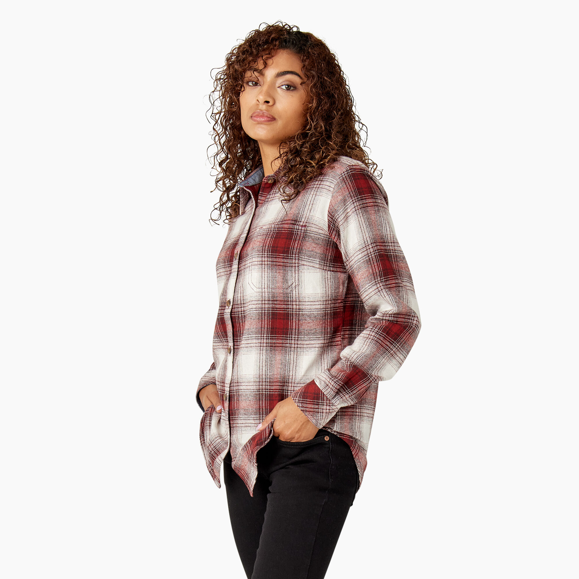 Women's Plaid Flannel Long Sleeve Shirt