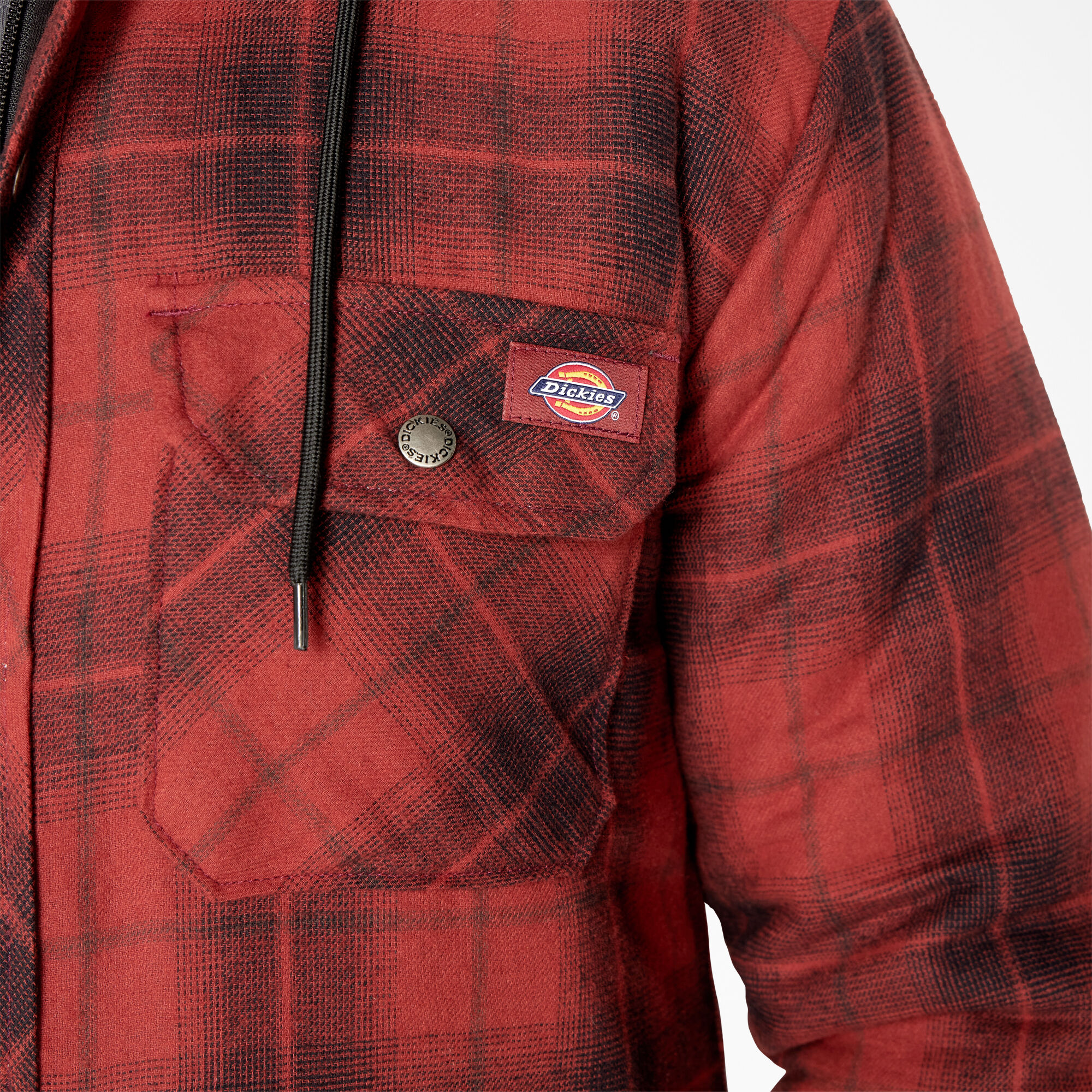 Water Repellent Flannel Hooded Shirt Jacket