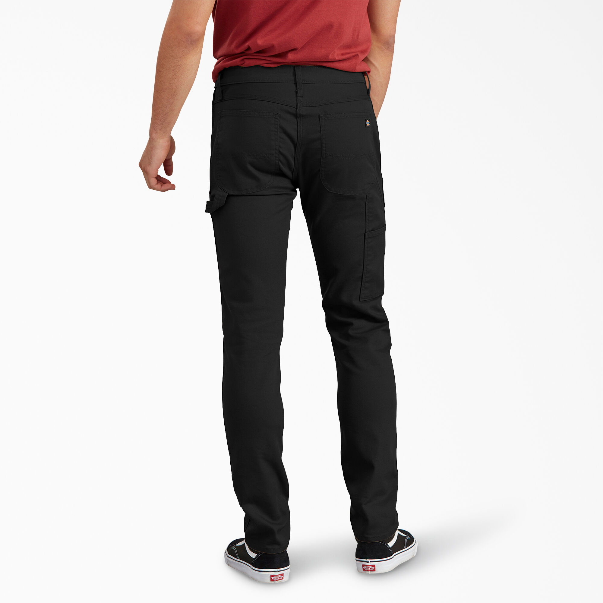 FLEX Slim Fit Tapered Leg Carpenter Duck Pants, Stonewashed Black