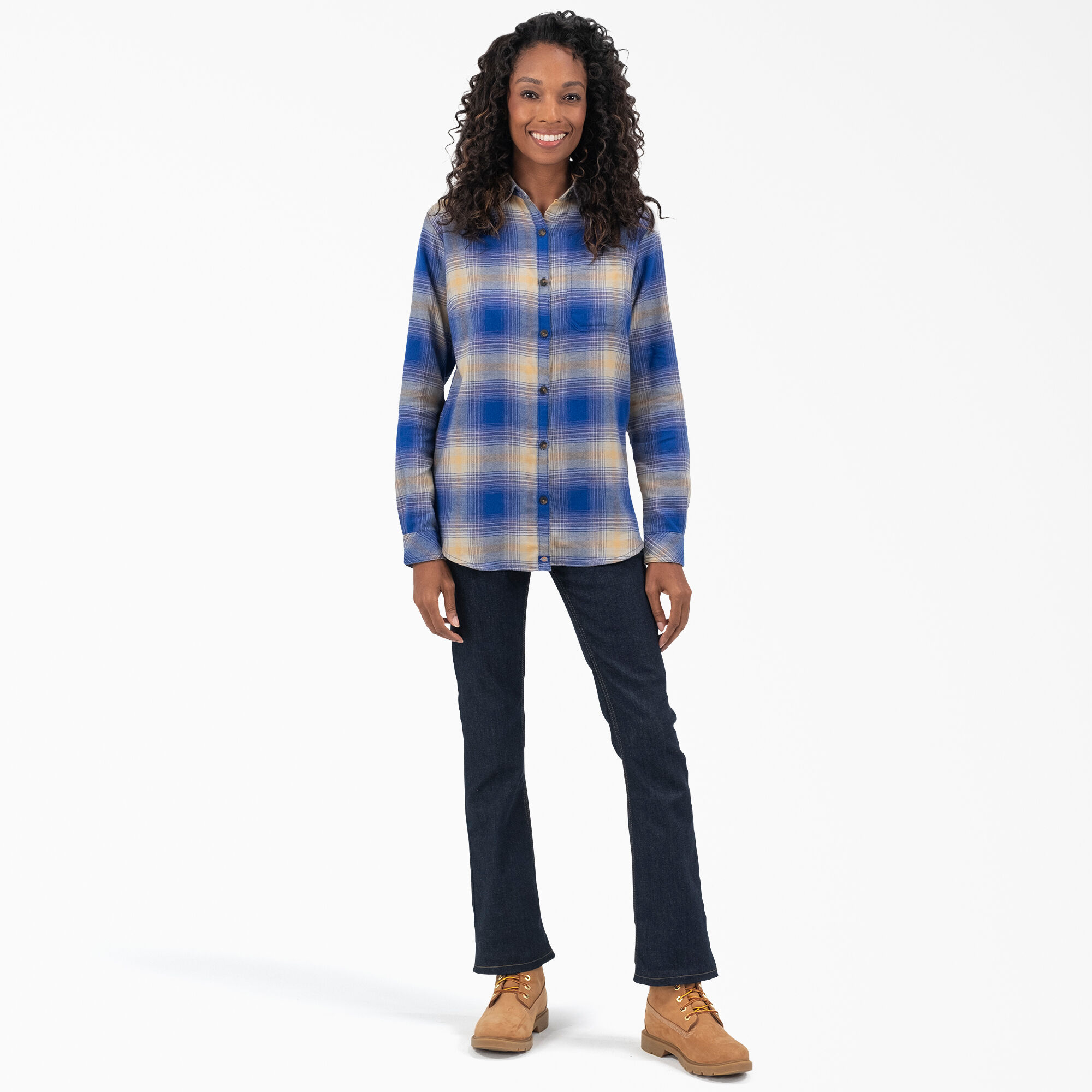 Women's Plaid Flannel Long Sleeve Shirt